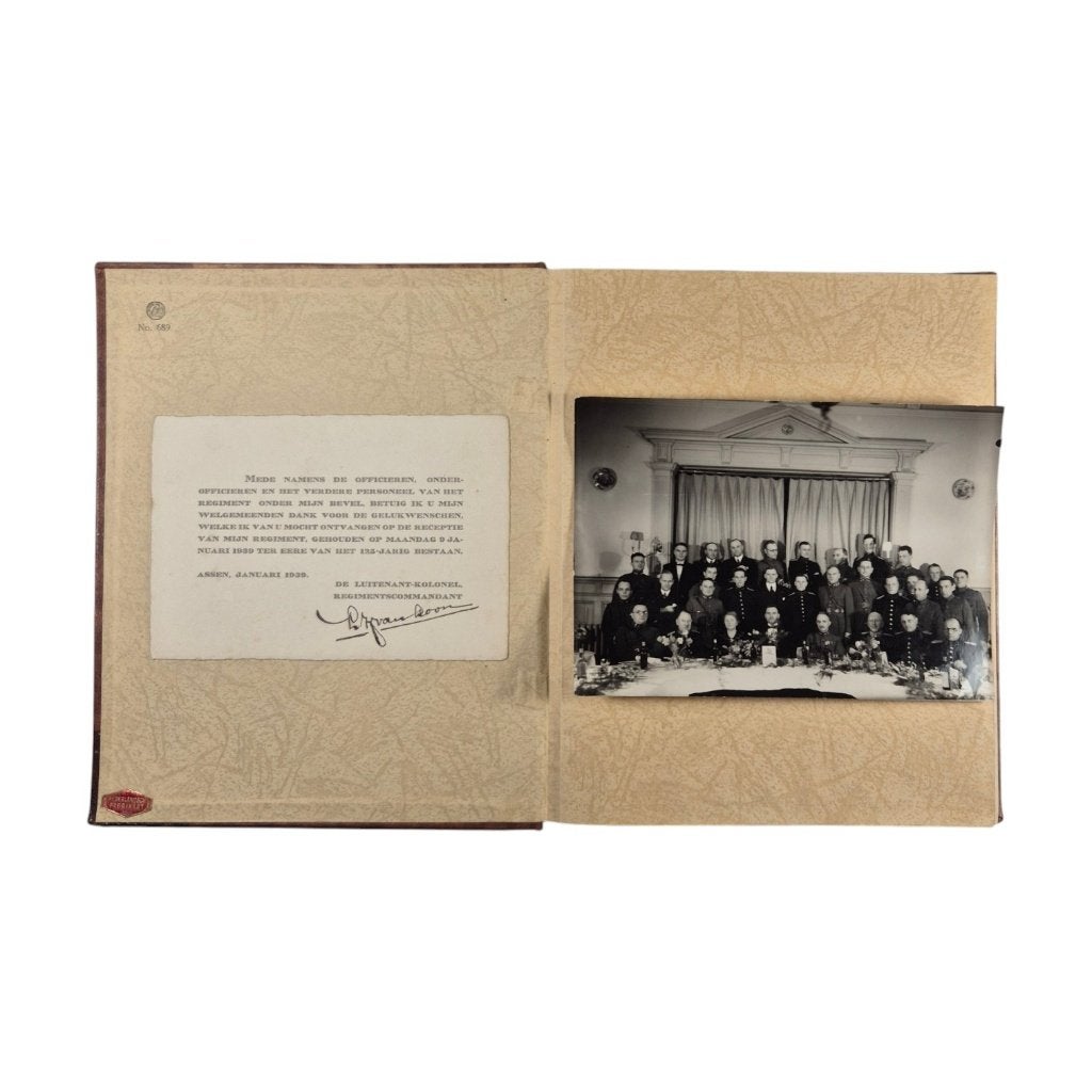 Receptieboek 125 jarig jubileum 1ste en 9de R.I 1939, -, -, Ophalen of Verzenden, -