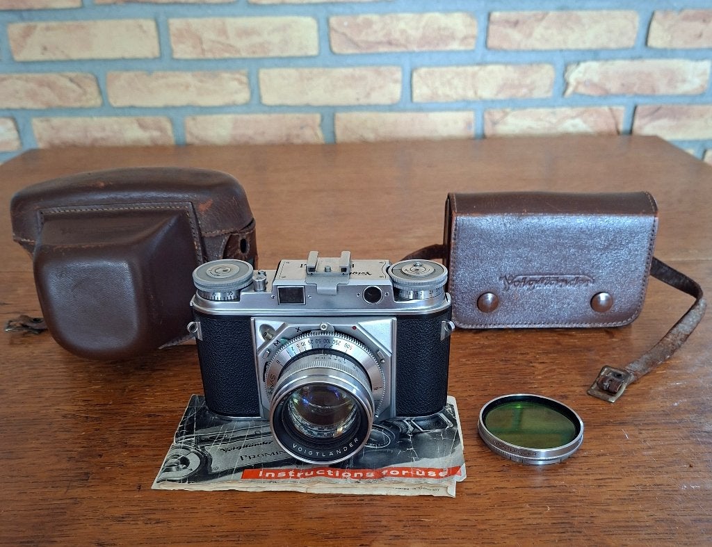 Camera Voigtländer Prominent met  NOKTON 1;1,5/50 lens, Ophalen of Verzenden, Gebruikt, Spiegelreflex, Overige Merken