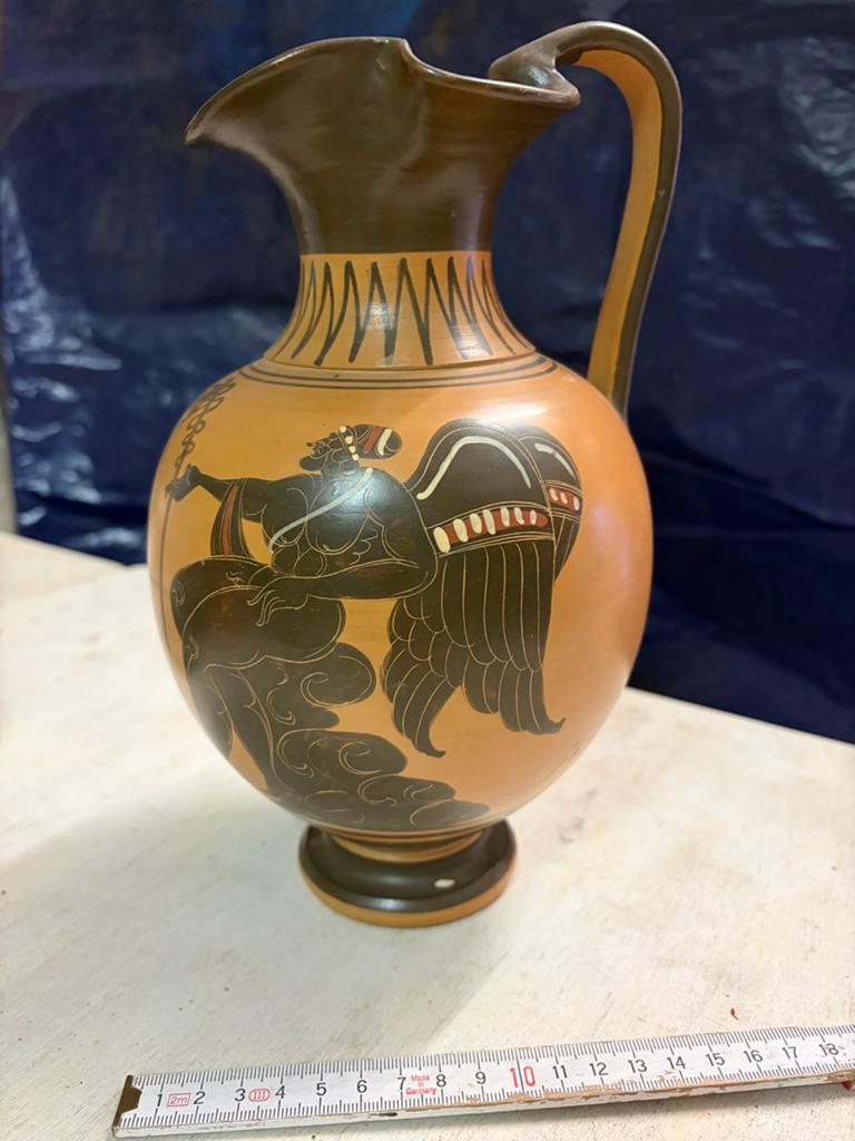 Terracotta vaas, facsimile ca. 20cm, Etruskische stijl, Antiek en Kunst, Antiek | Vazen, Ophalen