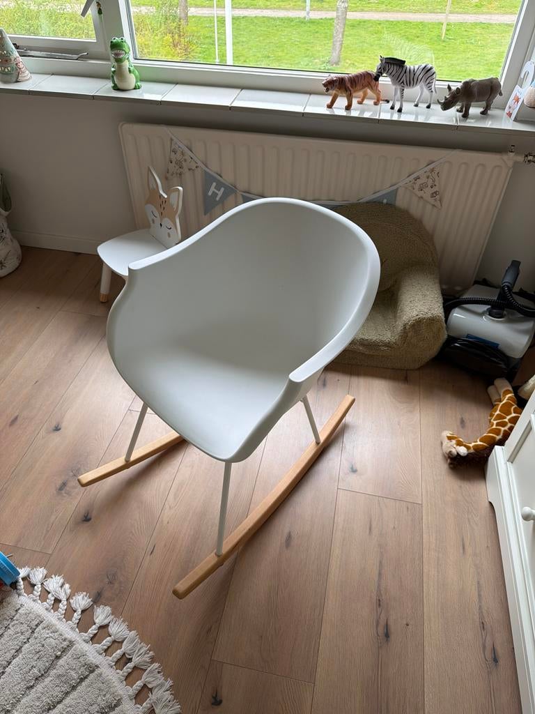 Witte kuip/schommelstoel., Ophalen, Kunststof, Wit, Zo goed als nieuw