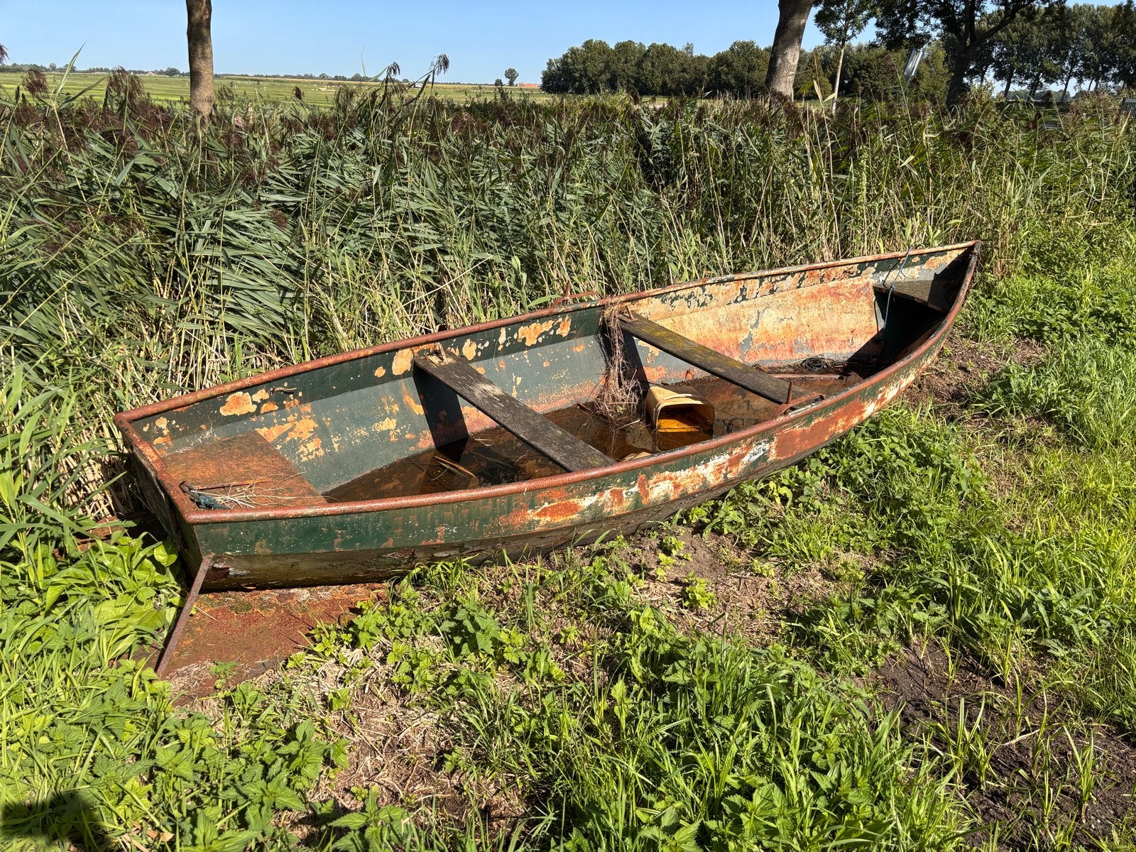 Stalen punter/roeiboot Opknapper, Ophalen of Verzenden, Gebruikt