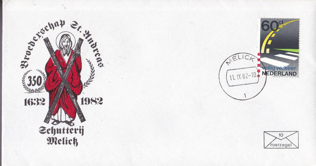 Roerzegel-enveloppe – Melick – nummer 10, Verzenden, Envelop