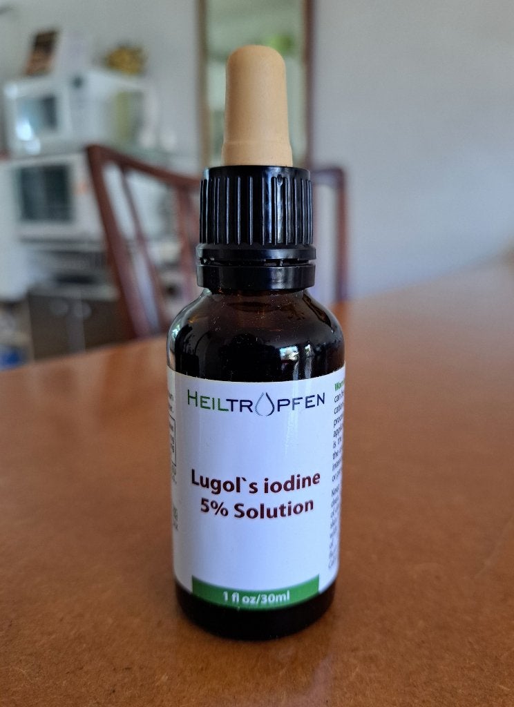 Lugol’s Iodine 5% solution 30 ml – enige druppels gebruikt, Dieren en Toebehoren, Ophalen of Verzenden, Gebruikt, Overige typen