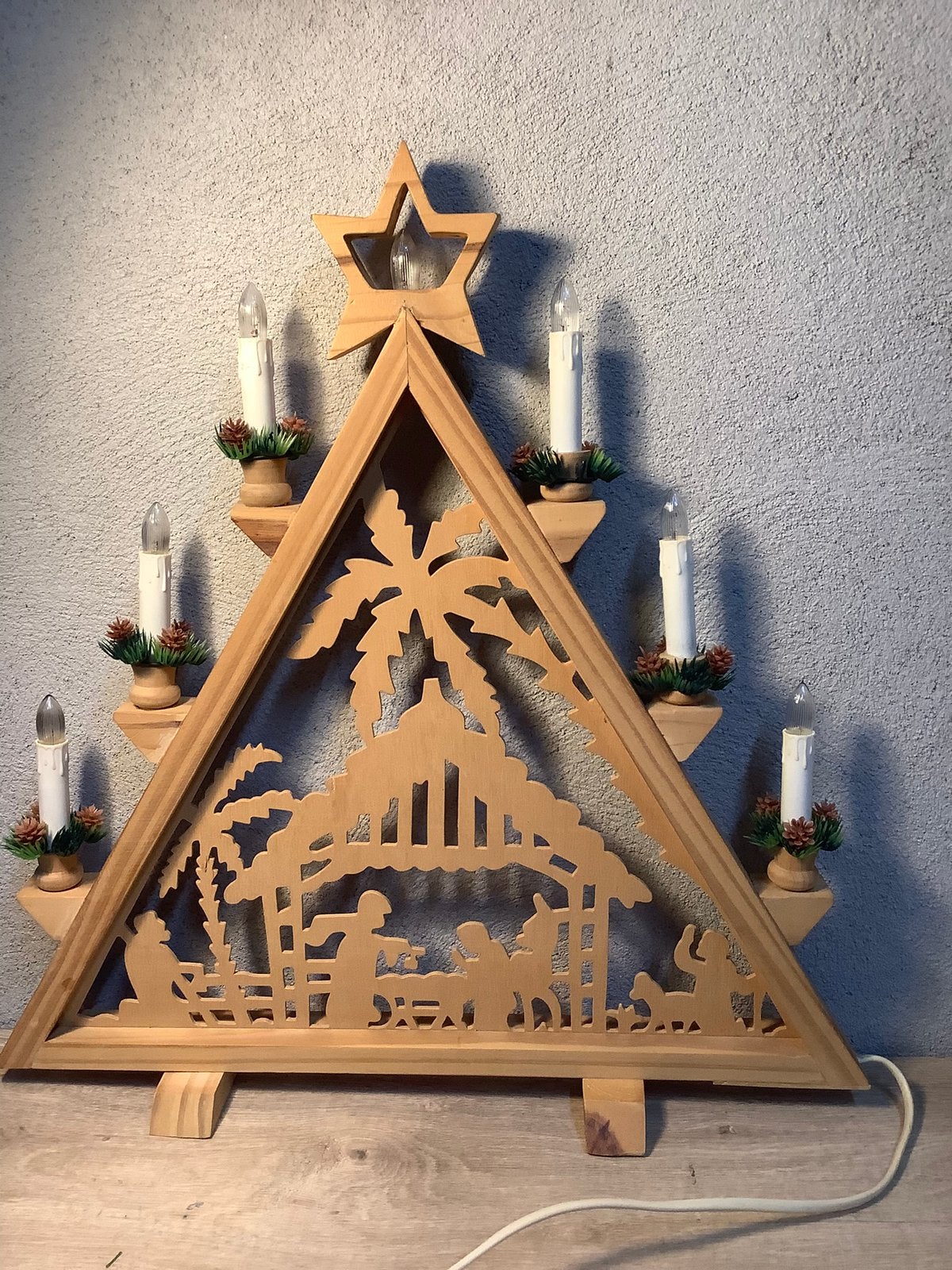 Kerst piramide raamdecoratie met verlichting, Ophalen of Verzenden, Gebruikt