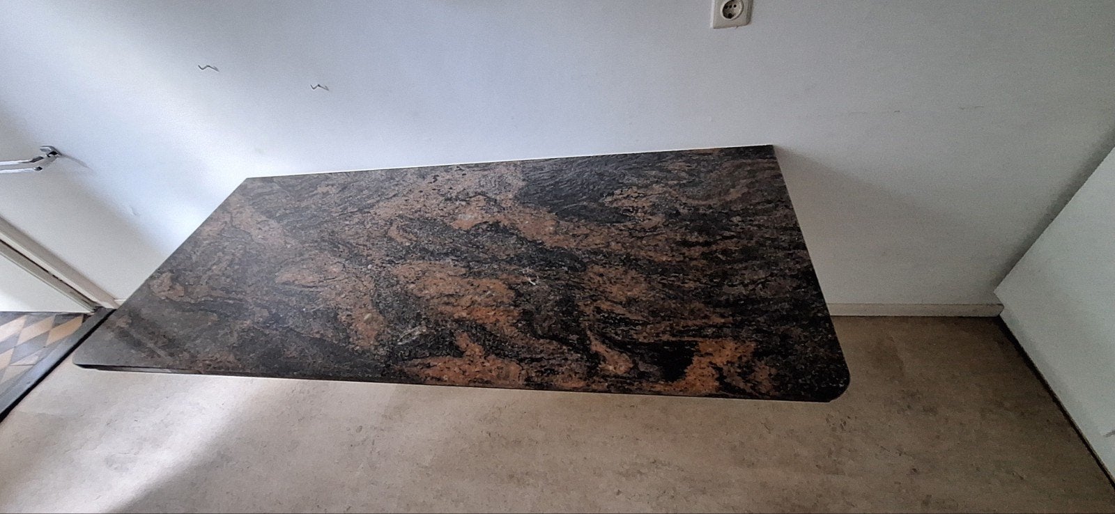 Granieten tafelblad 175x75, Ophalen, Overige materialen, Gebruikt, 50 tot 100 cm