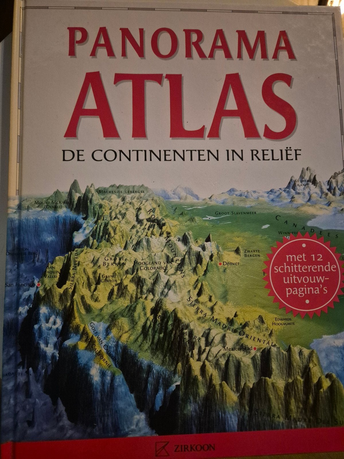Panorama Atlas: De Continenten in Reliëf - ZIRKOON, Overige atlassen, 2000 tot heden, ZIRKOON, Ophalen of Verzenden