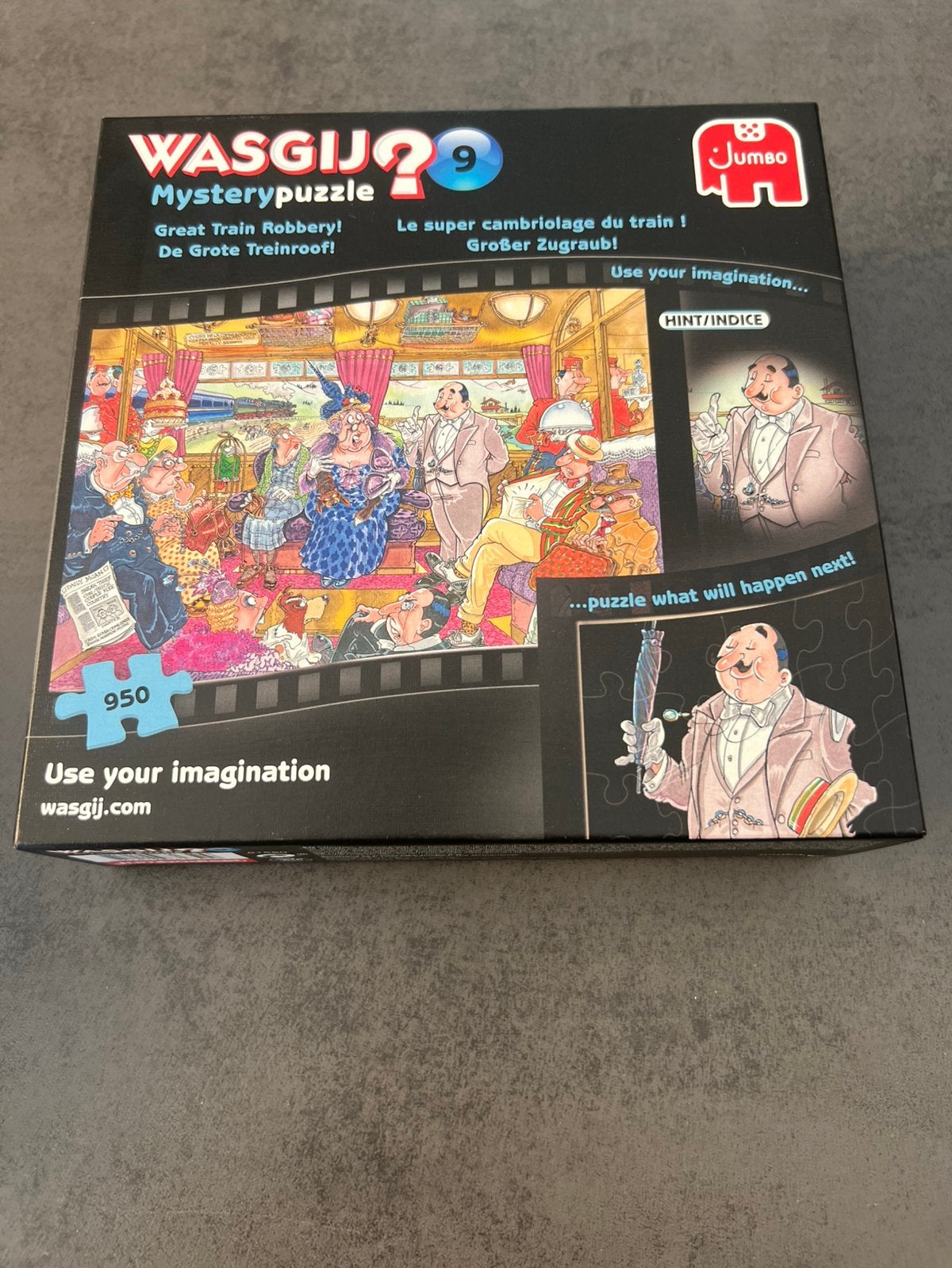 Wasgij mystery puzzel 950 stukjes De grote treinroof, Ophalen of Verzenden, 500 t/m 1500 stukjes, Zo goed als nieuw
