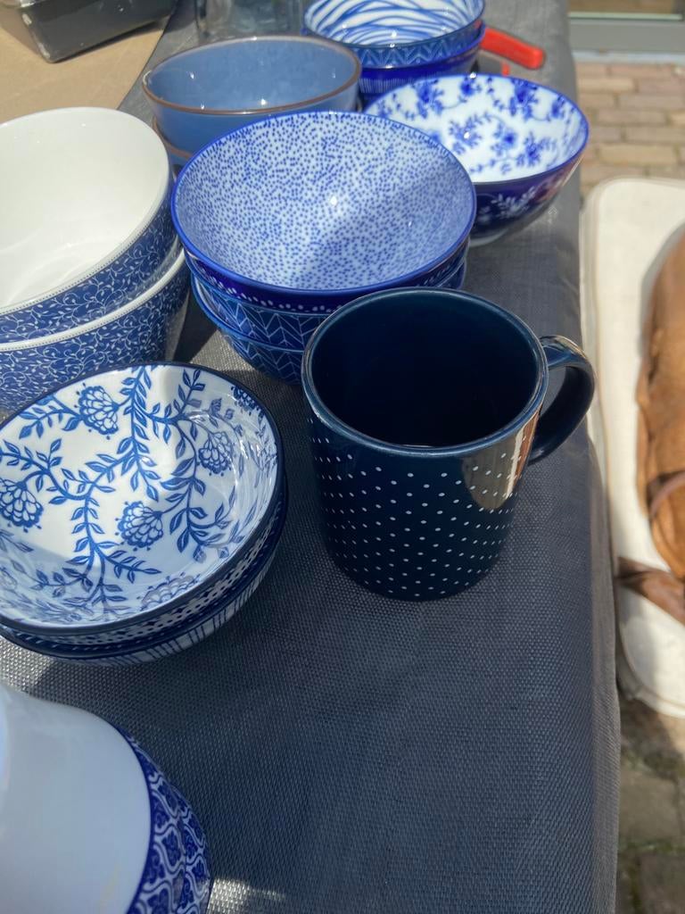 Leuke partij schaaltjes blauw wit ikea, Ophalen, Overige stijlen, Aardewerk, Schaal of Schalen