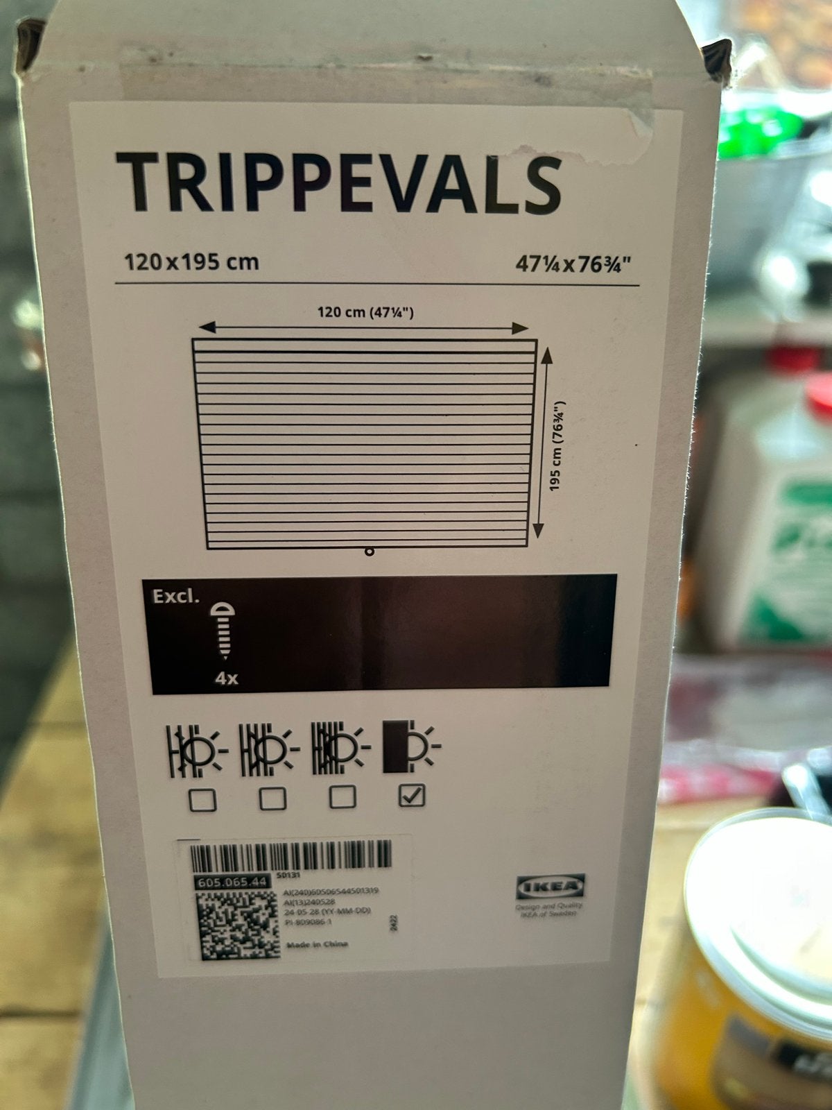 IKEA TRIPPVALS Plisségordijn 120x195 cm, Ophalen of Verzenden, Plisségordijn, Lichtdoorlatend, Zo goed als nieuw