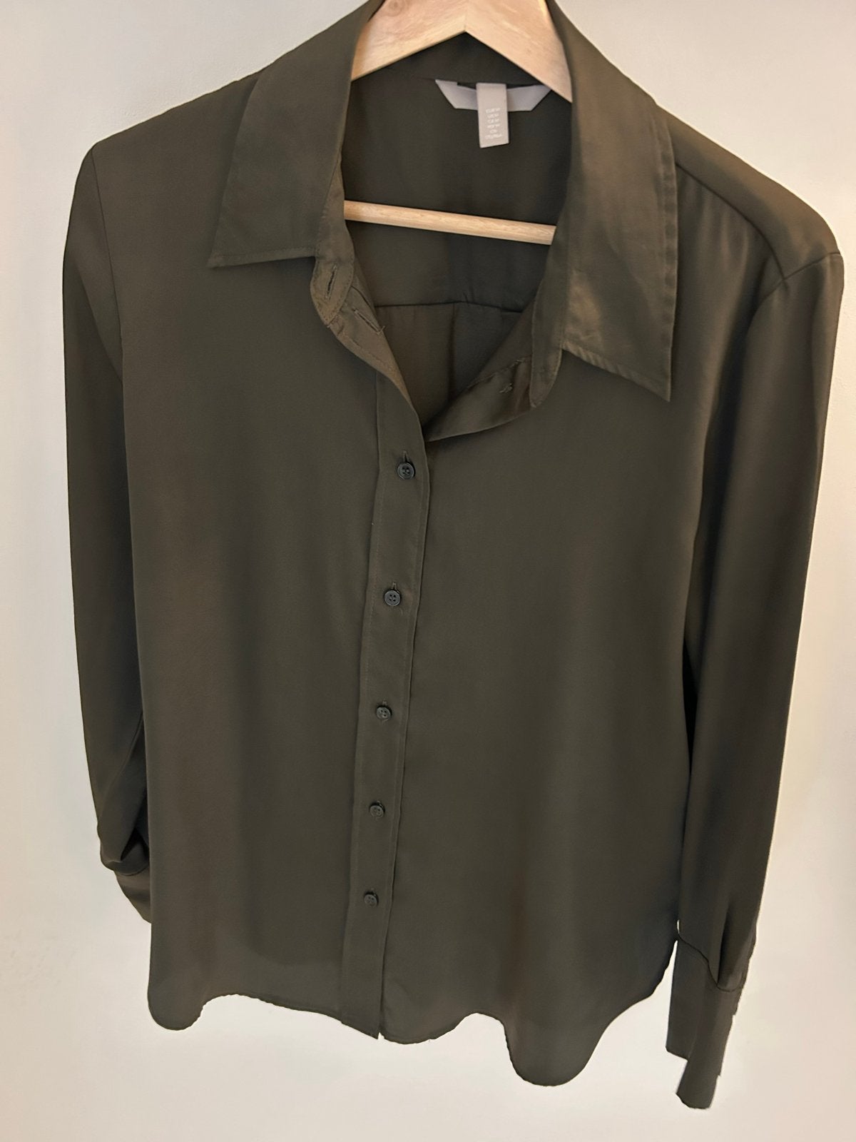 H&M Blouse in donkergroen - Maat M, Ophalen of Verzenden, Zo goed als nieuw, Maat 38/40 (M), Groen