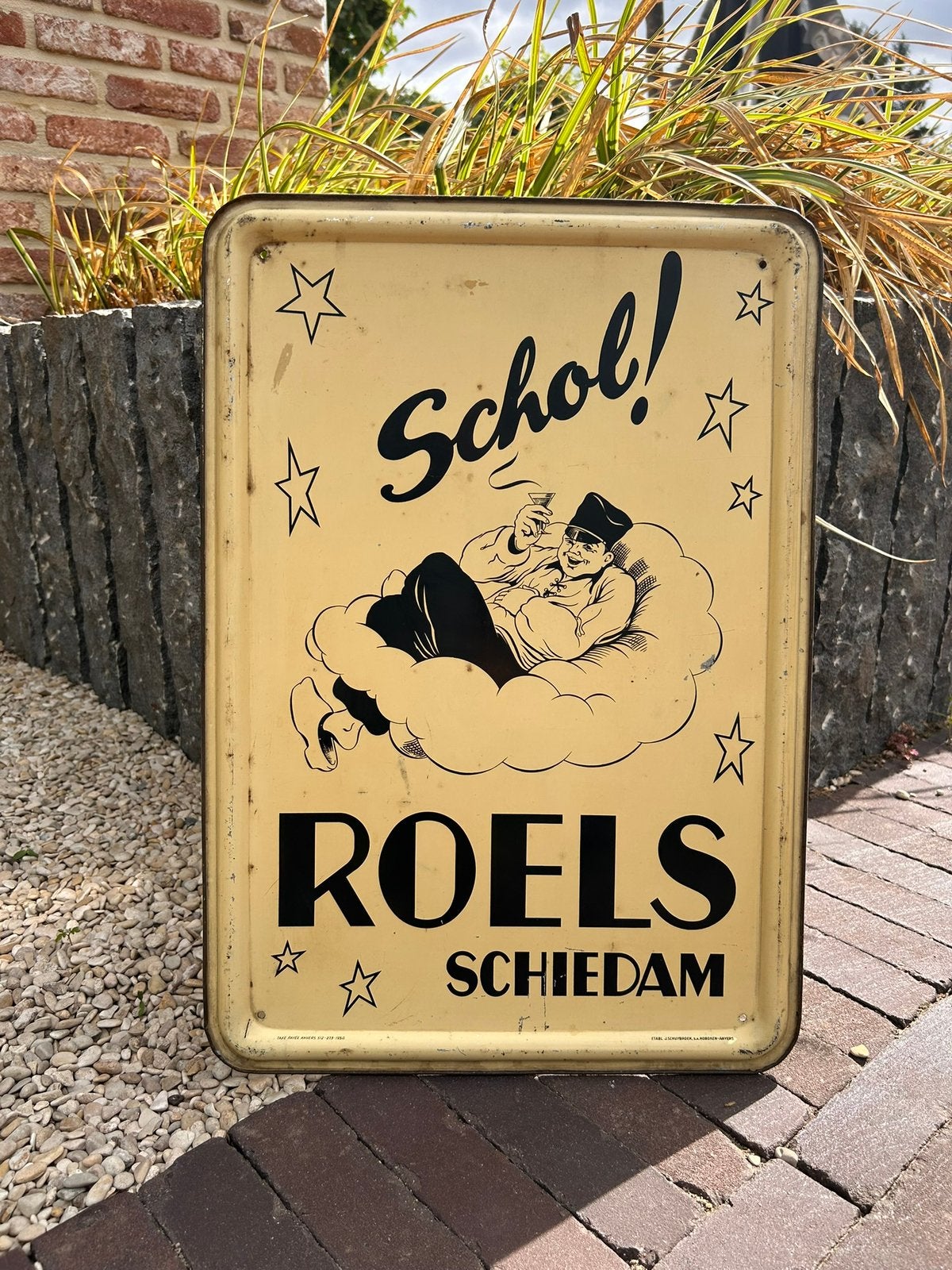 Roels schiedam jenever reclamebord, Ophalen of Verzenden, Zo goed als nieuw, Reclamebord