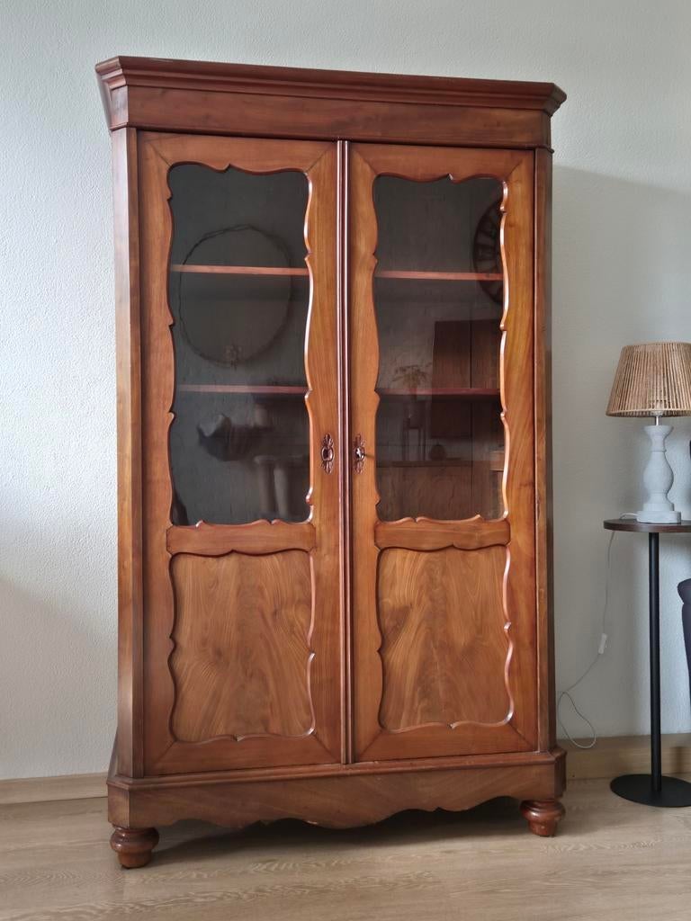 Mahonie houten antieke Franse vitrine buffetkast 172x107x46, Ophalen