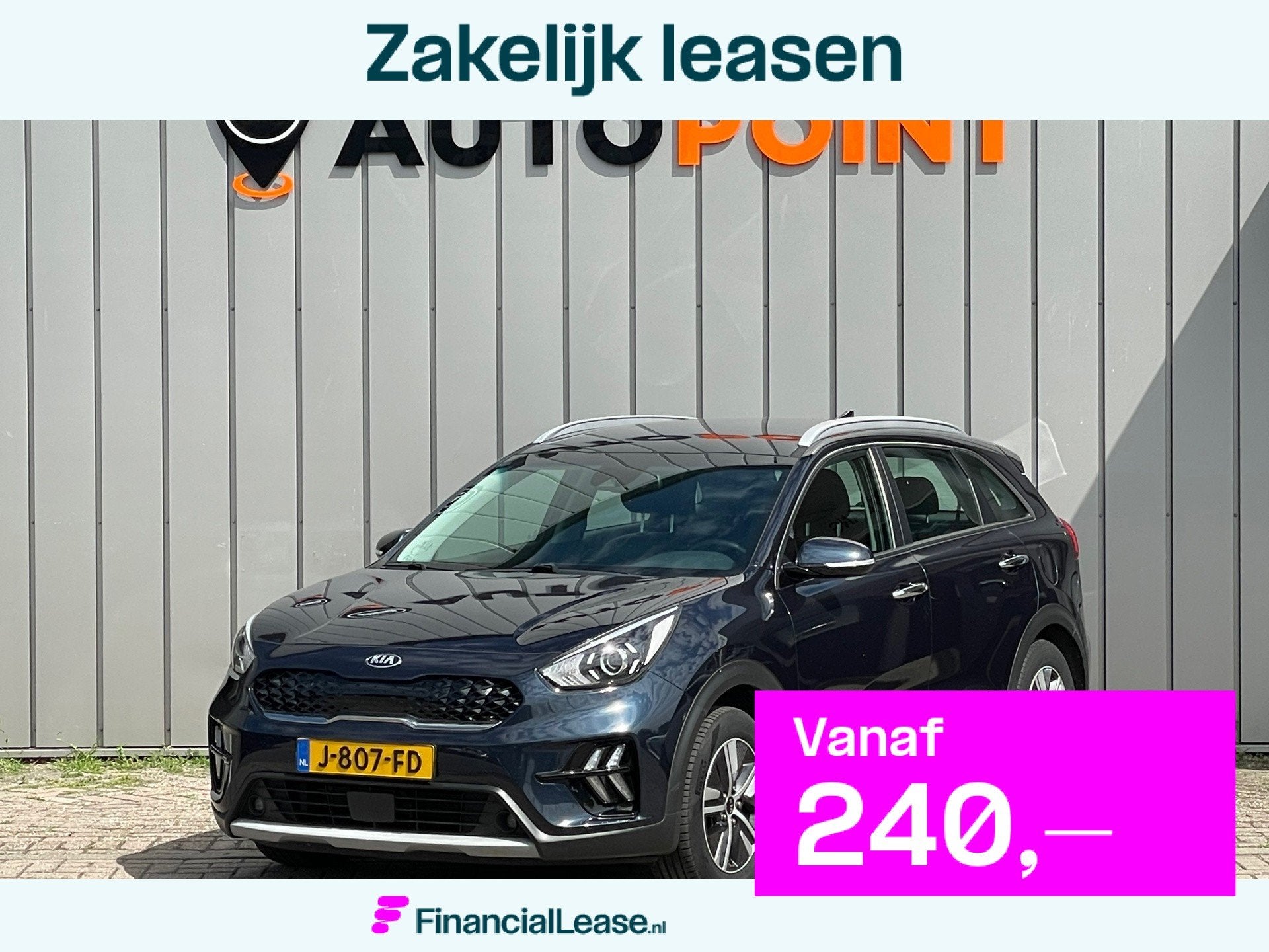 Kia Niro 1.6 GDi Hybrid DynamicLine DEALER OND EERSTE EIG, Dealer onderhouden, Gebruikt, Blauw, Leder en Stof
