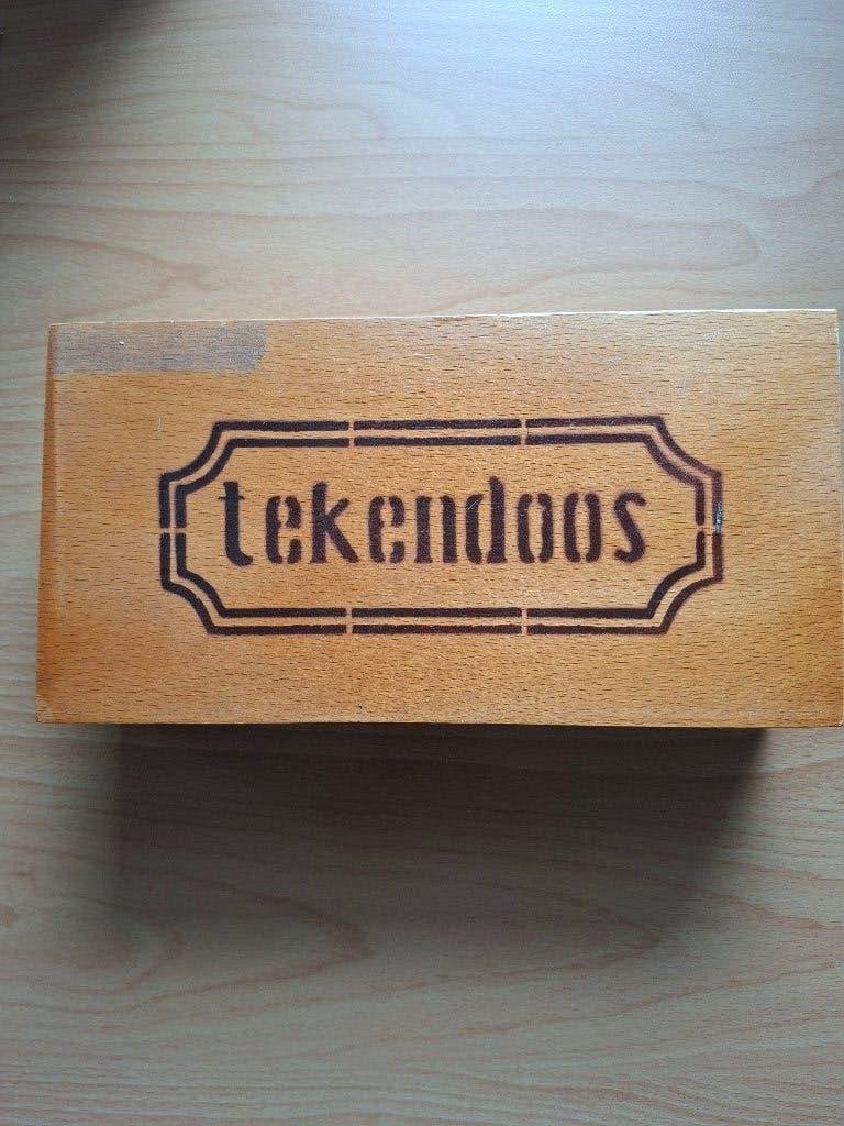 Vintage Houten Tekendoos / Opbergdoos (24,5 x 12,5 x 6 cm), Ophalen of Verzenden, Gebruikt, Overige typen