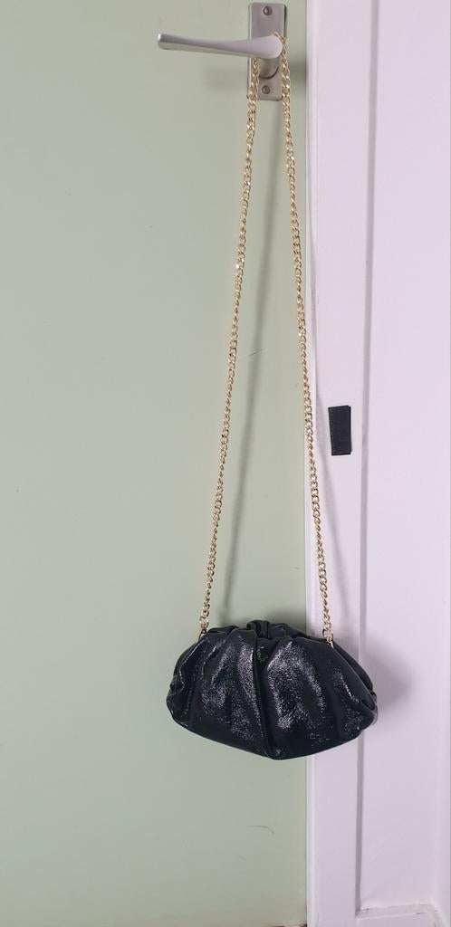 Borse in Pelle Zwarte Clutch/Schoudertasje, Ophalen of Verzenden, Nieuw, Zwart, Schoudertasje