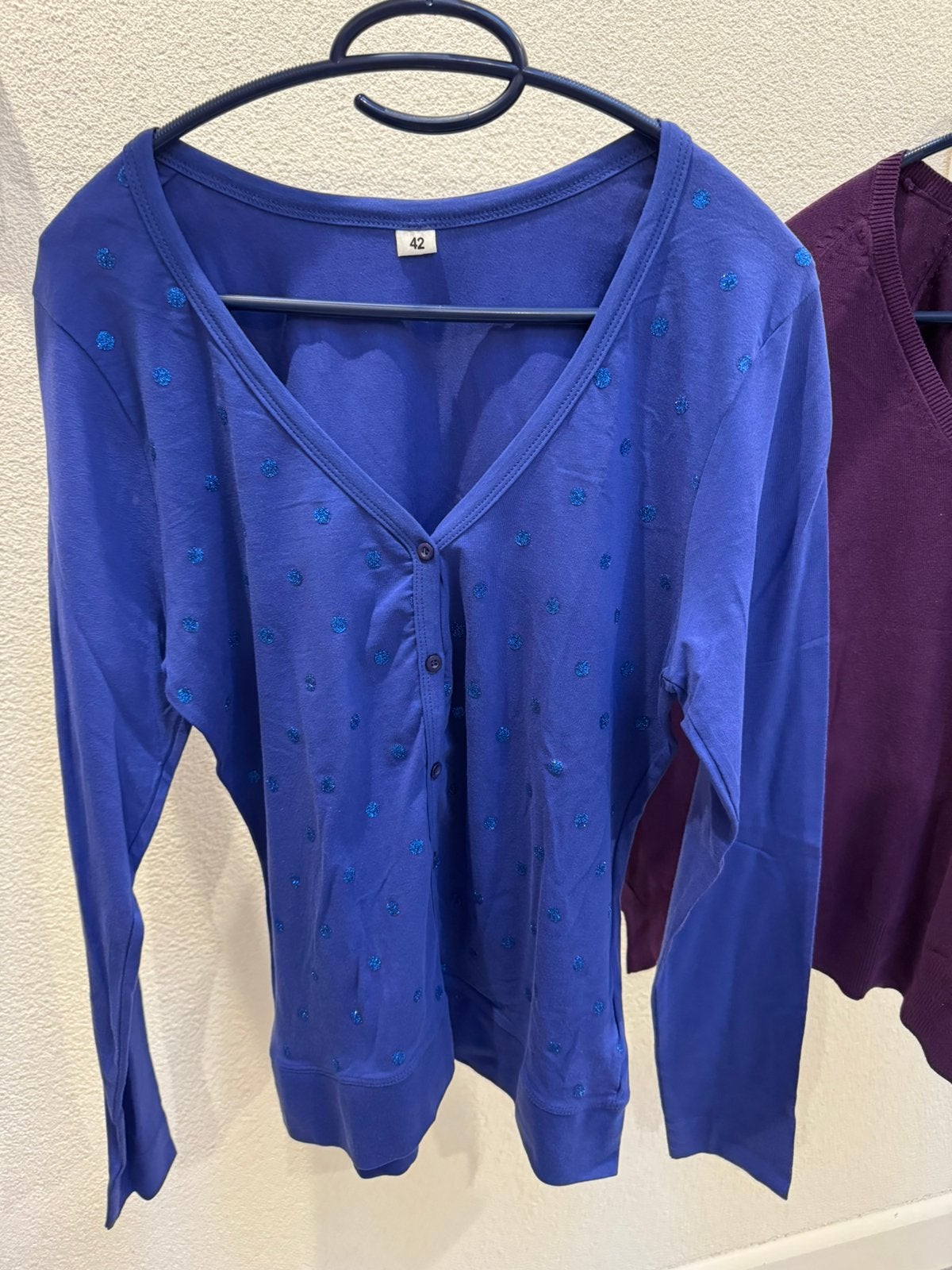 Nieuw dames vest 42 blauw met glitter stippen, Ophalen of Verzenden, Zo goed als nieuw, Maat 42/44 (L), Blauw