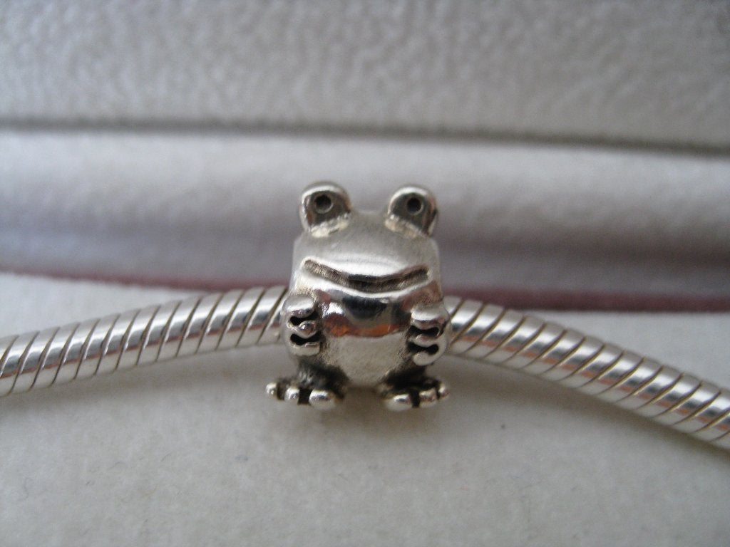 Pandora Bedel Kikker, Ophalen of Verzenden, Zo goed als nieuw, Zilver, Pandora