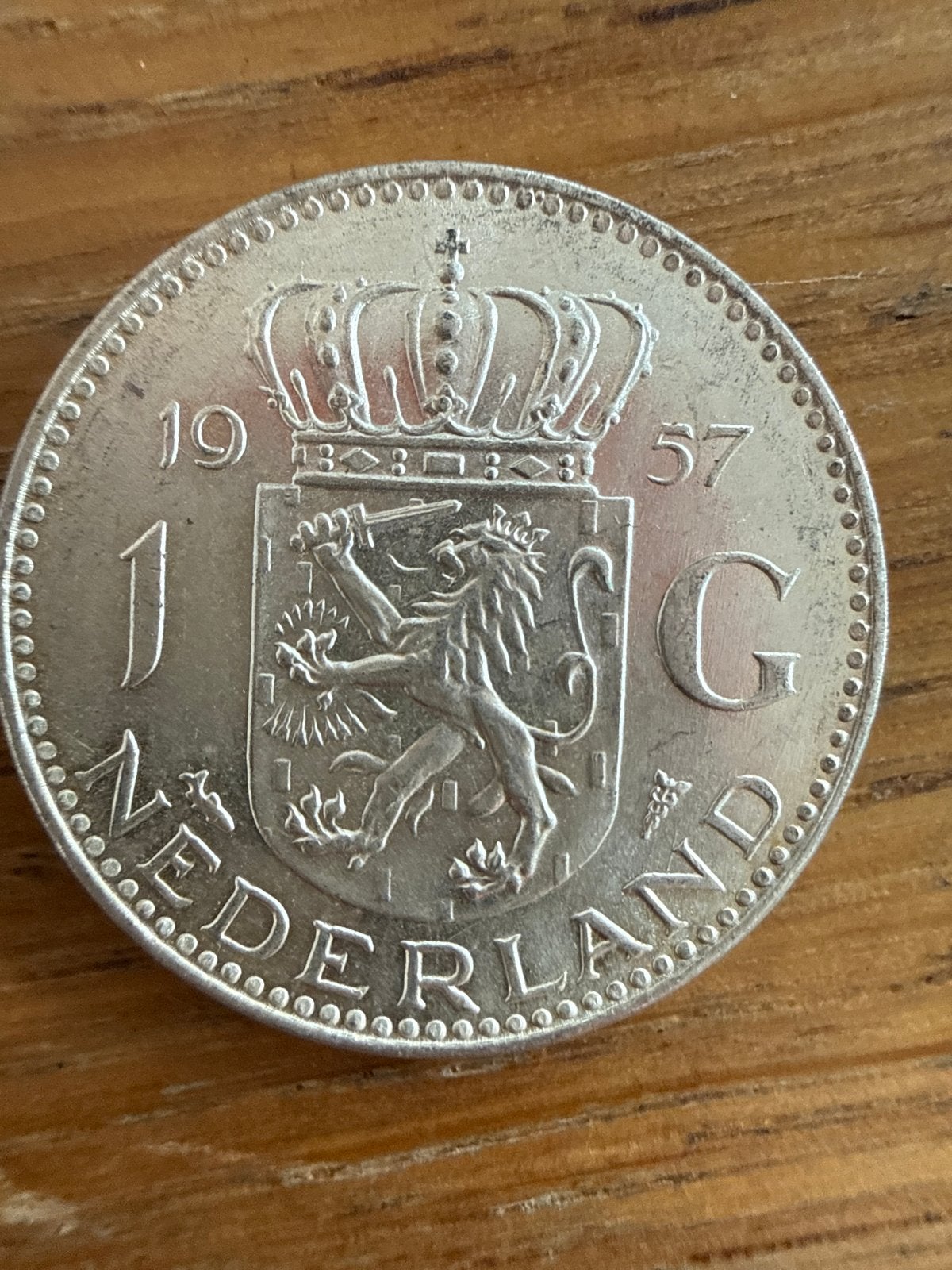 1 Gulden 1957 Koningin Juliana Zilveren Munt, Postzegels en Munten, Munten | Nederland, 1 gulden, Koningin Juliana, Zilver, Ophalen of Verzenden