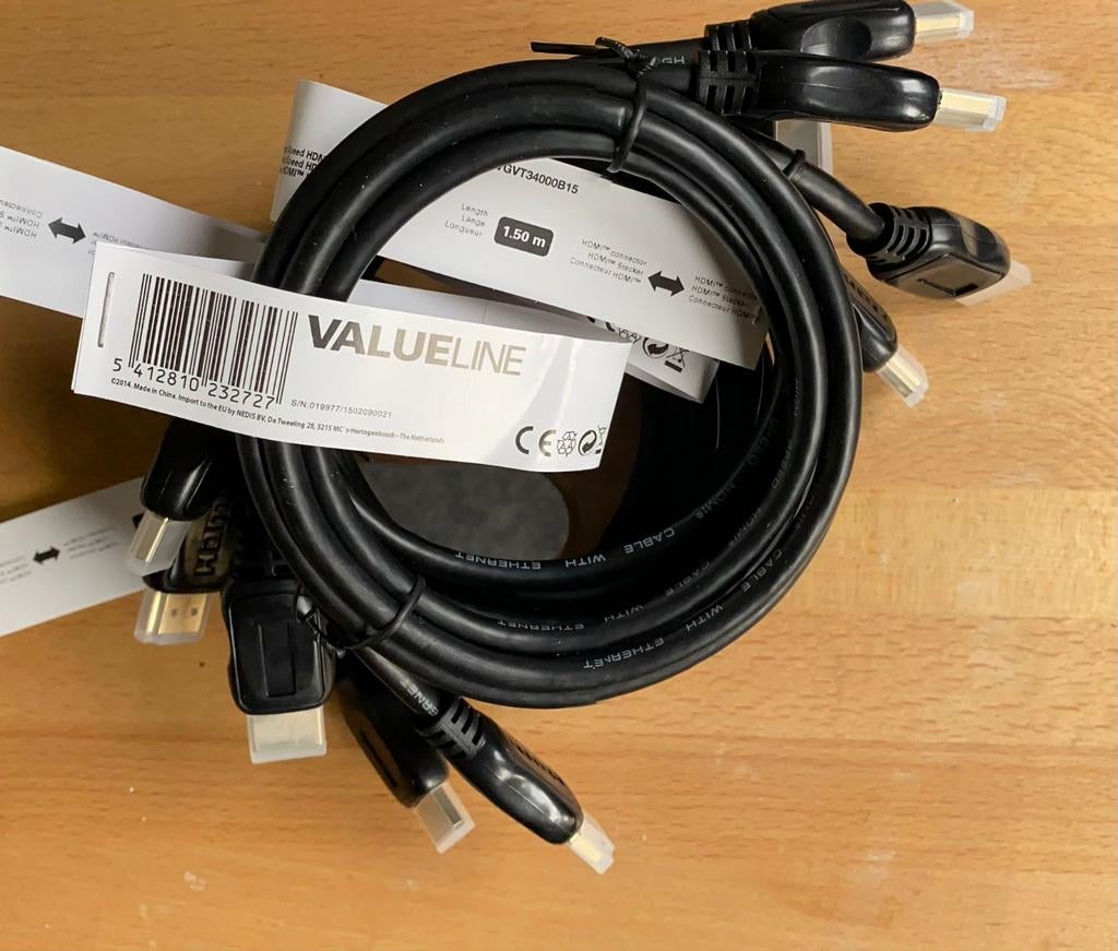 HDMI-kabel met Ethernet  1.50m, Ophalen of Verzenden, Nieuw