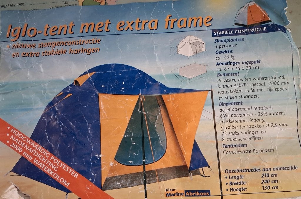 Iglo-tent met extra frame, 3 personen, Ophalen of Verzenden, Gebruikt, Tot en met 3