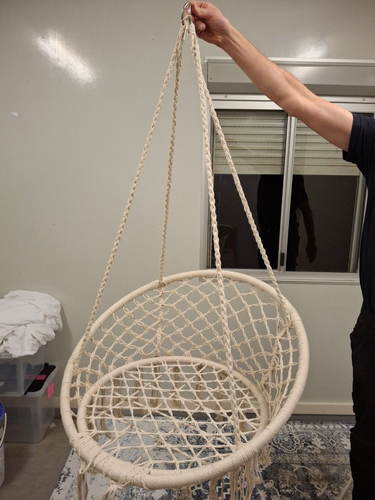 Macramé Hangstoel - Comfortabel en Stijlvol, Ophalen, Zo goed als nieuw