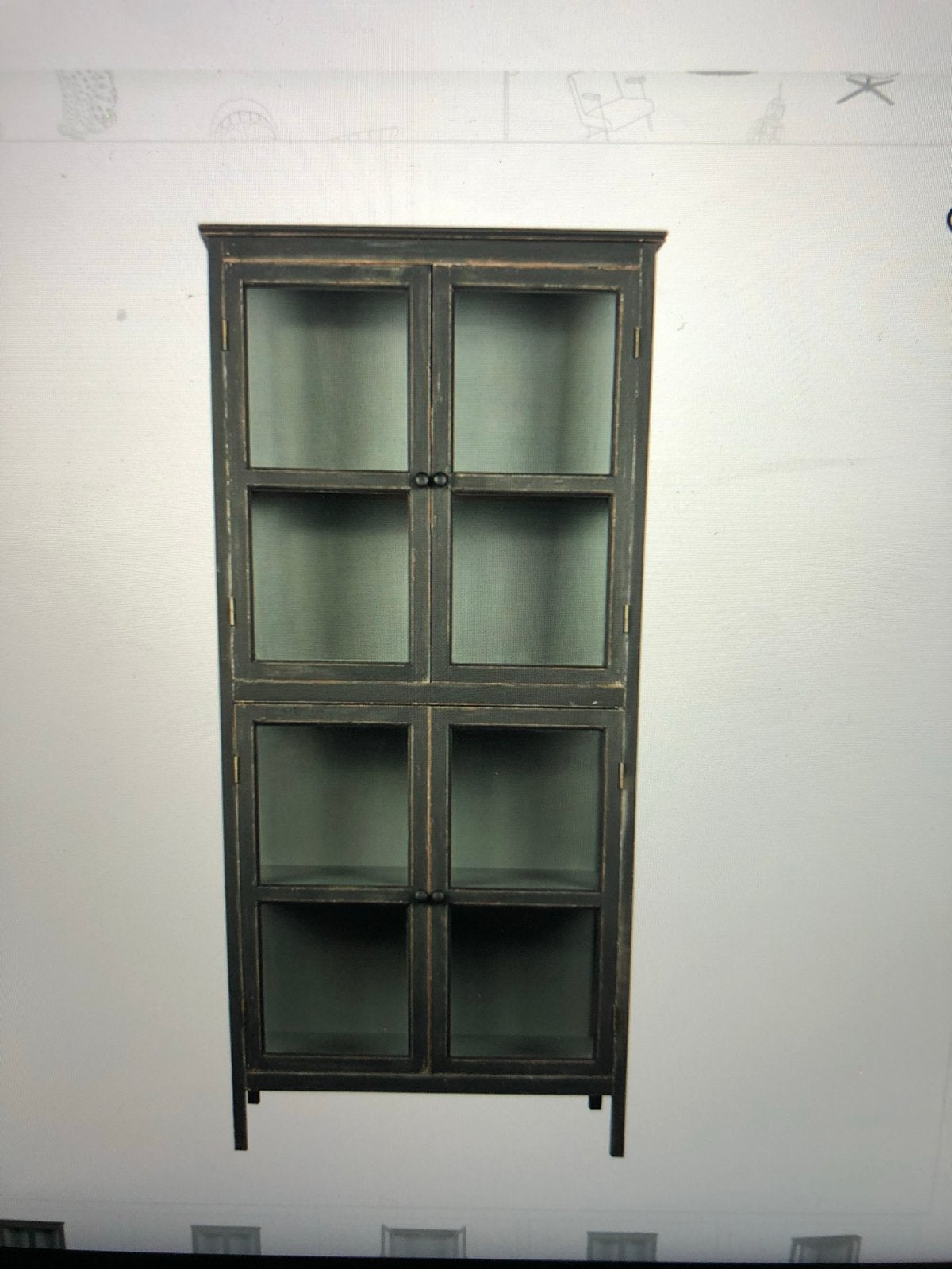 Mooie vitrinekast met glazen deuren - industrieel design, Huis en Inrichting, Ophalen, Gebruikt