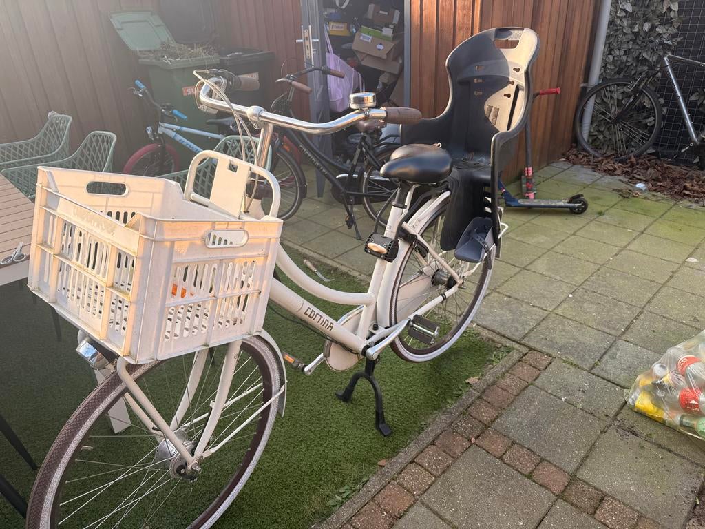 Cortina fiets met kinderzitje en krat - Zo goed als nieuw, Overige merken, Ophalen of Verzenden, Zo goed als nieuw, 53 tot 56 cm