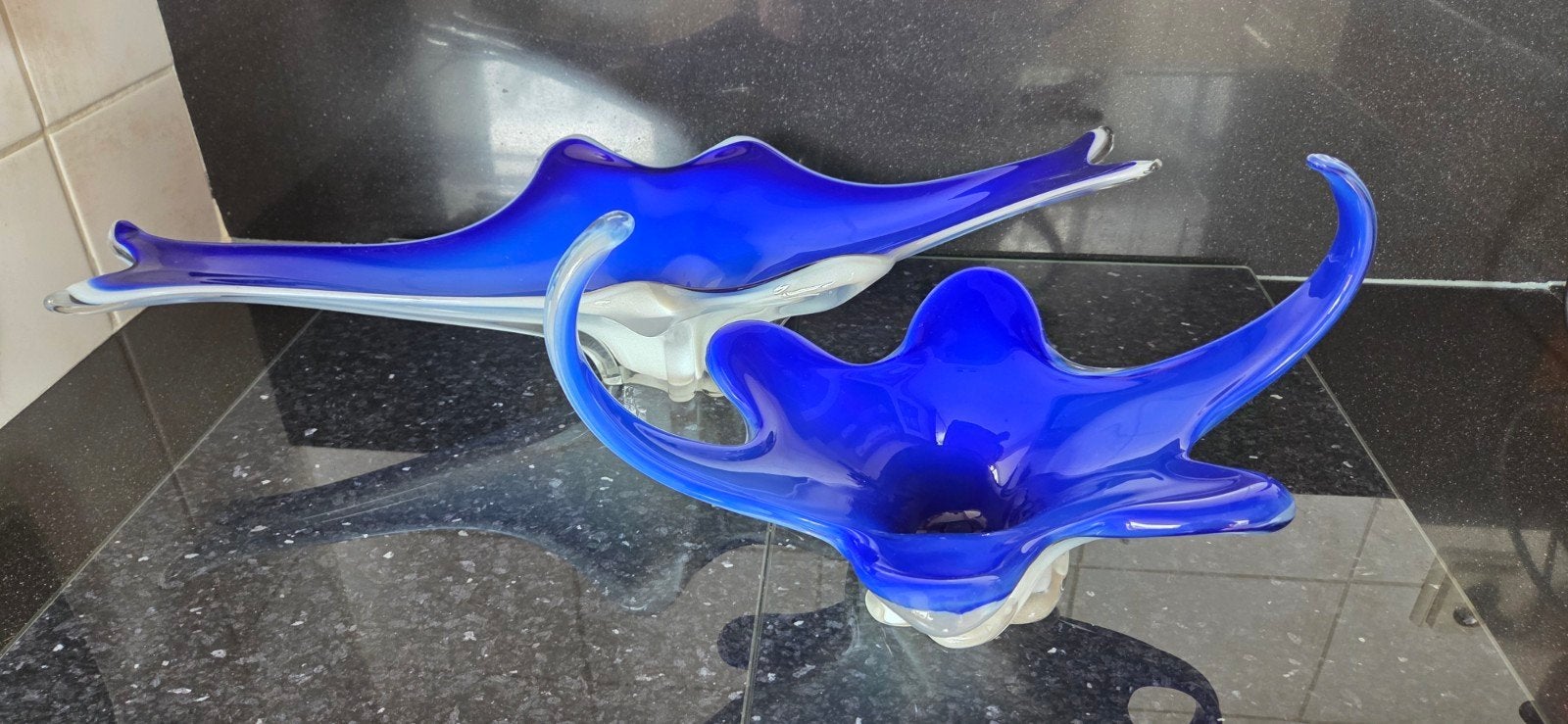 Mondgeblazen Murano glazen schalen - Kobaltblauw, Ophalen