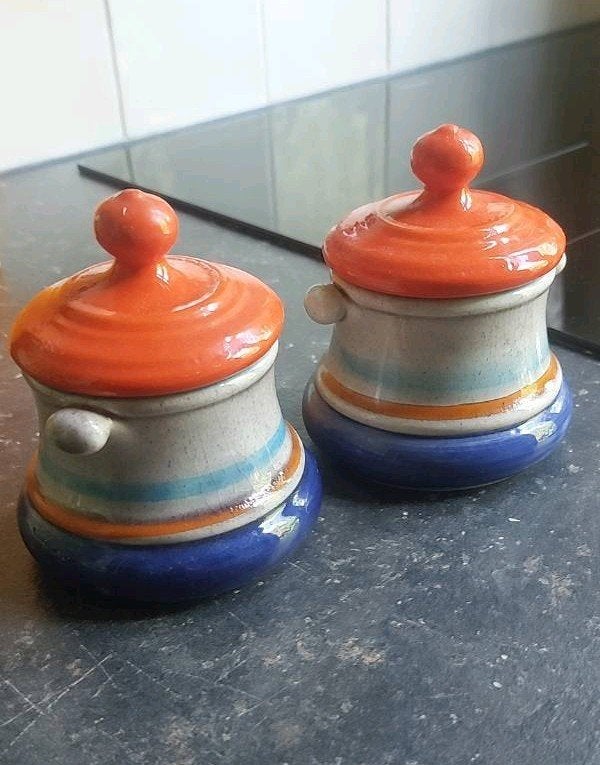 Prachtige set vintage dekselpotjes – Formarno Bornholm (jare, Ophalen of Verzenden