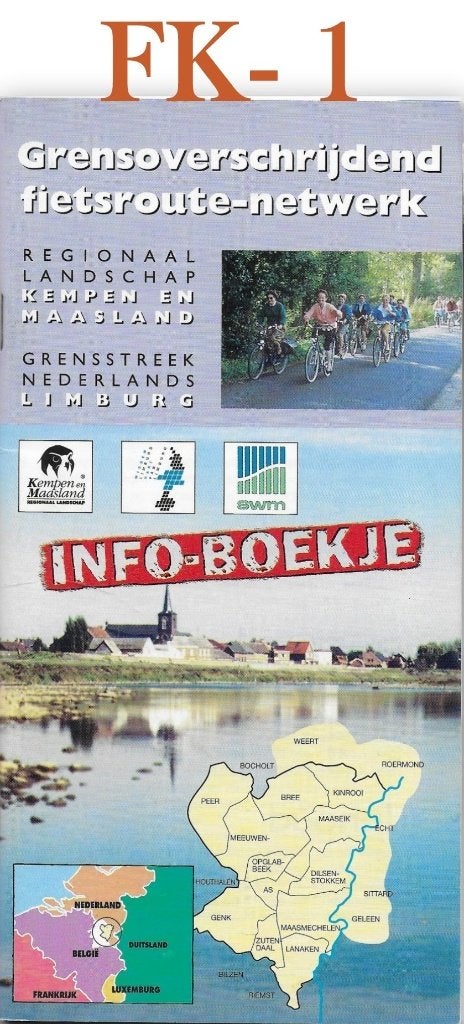 Fk-1 fietsroute kaart kempen/ maasland / limburg  fietskaart, Verzenden, 2000 tot heden, Nederland, Landkaart