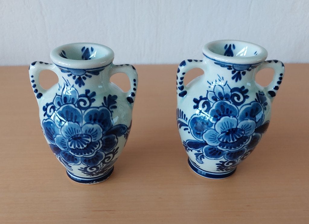 Set à 2 Delfts Blauw Regina kannetjes, handpainted & gemerkt, Antiek en Kunst, Ophalen of Verzenden