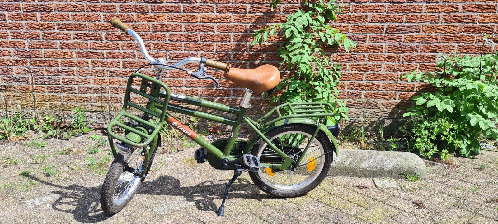 Popal Cooper 16 inch kinderfiets - Groen, Terugtraprem, Popal Cooper, Ophalen of Verzenden, 16 tot 20 inch