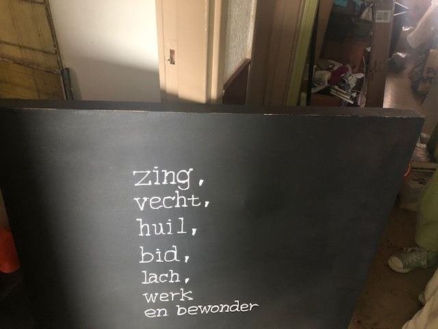 ramses shaffy zing vecht huil bid lach werk en bewonder, Ophalen, Gebruikt, 75 tot 100 cm, Schilderij