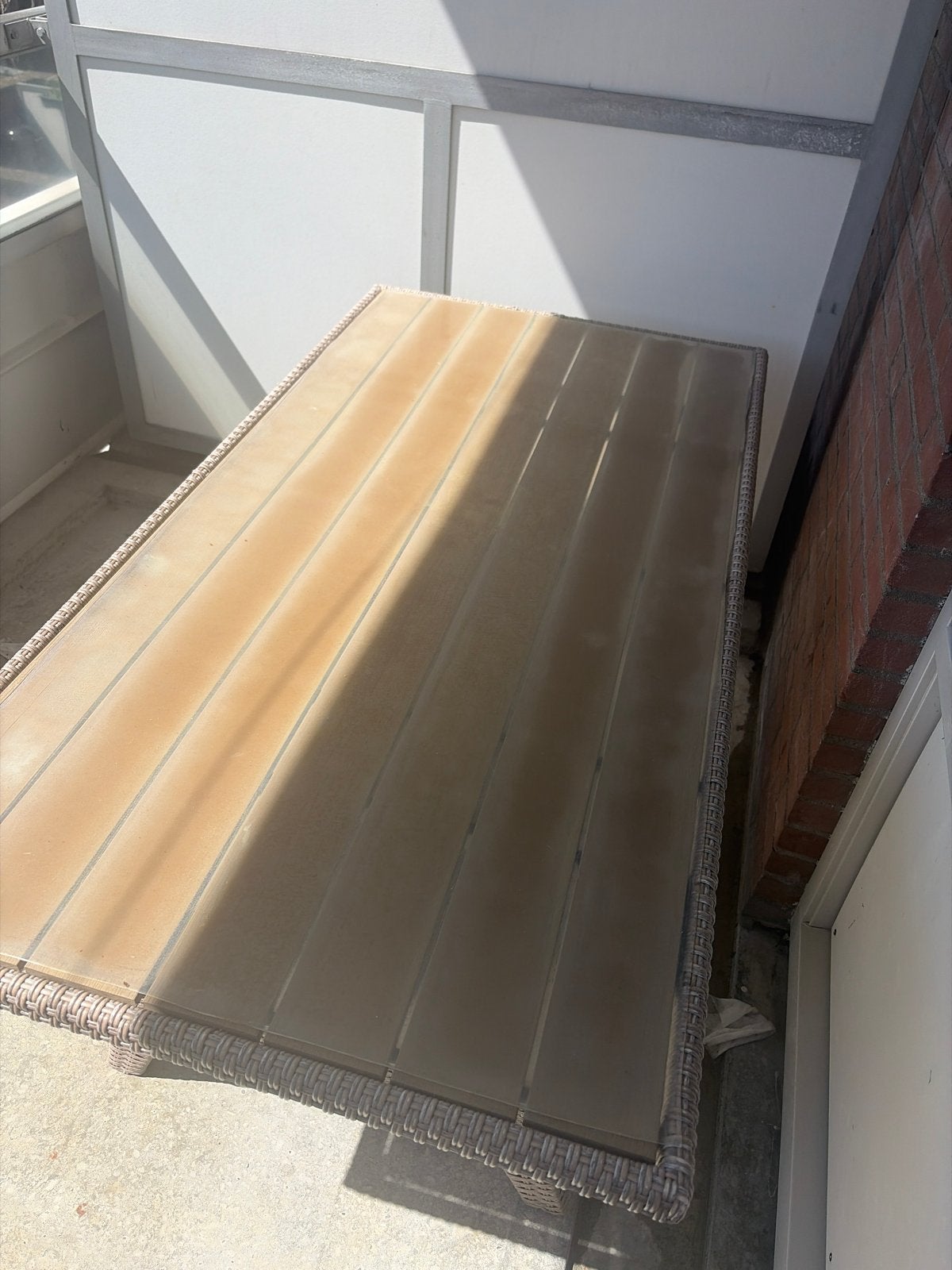 Wicker tuintafel - Rechthoekig, Tuin en Terras, Tuintafels, Ophalen of Verzenden, Gebruikt, Rechthoekig, Wicker