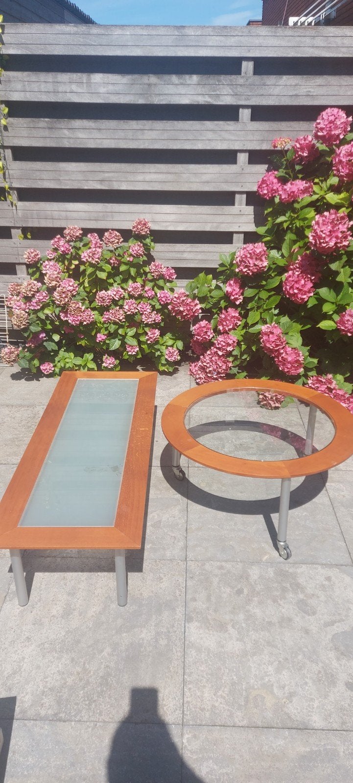 2 Delig Kersenhouten Salontafel, Ophalen, Gebruikt, 100 tot 150 cm, 50 tot 100 cm