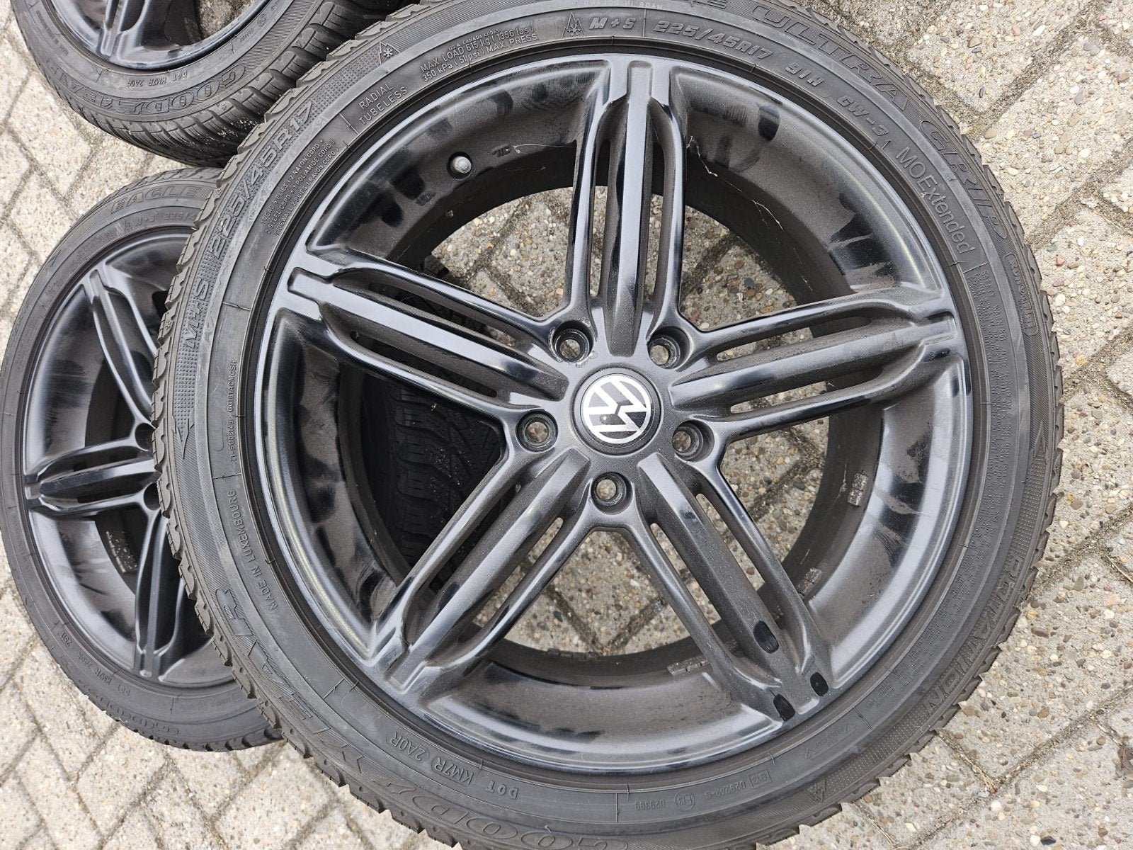 originele volkswagen velgen steek 5x112 ET45, Ophalen, 17 inch, Winterbanden, 225 mm