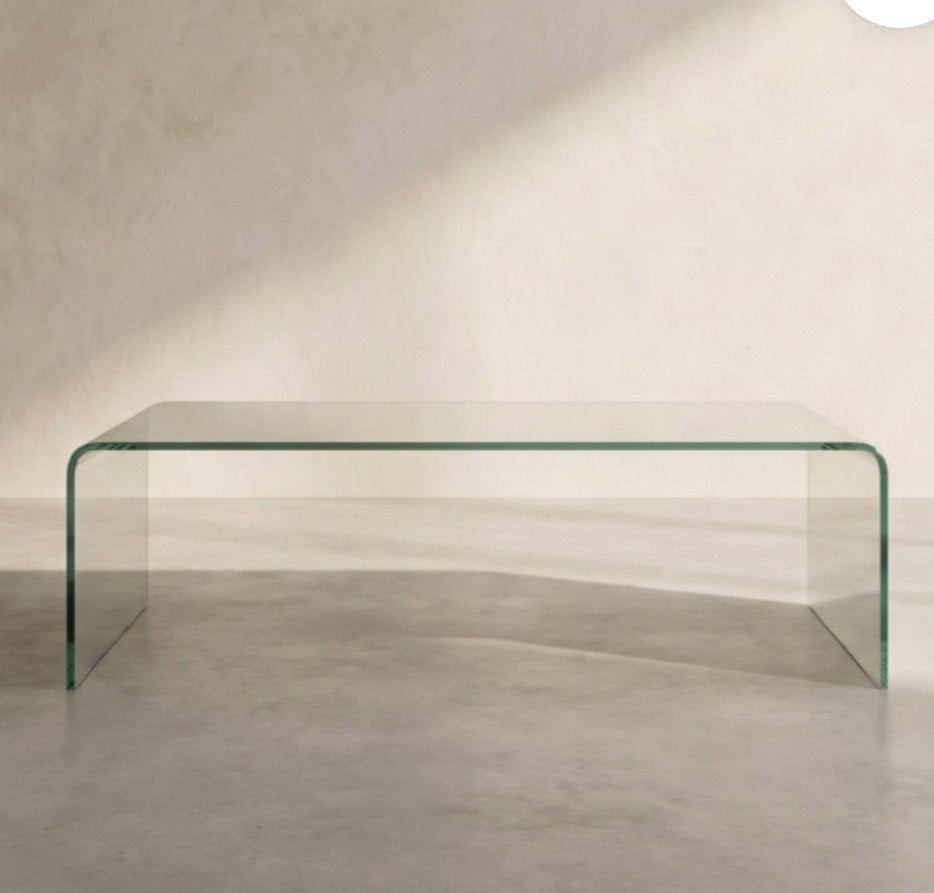 Moderne glazen salontafel - Strak design, Ophalen, 100 tot 150 cm, 50 tot 100 cm, Modern, minimalistisch