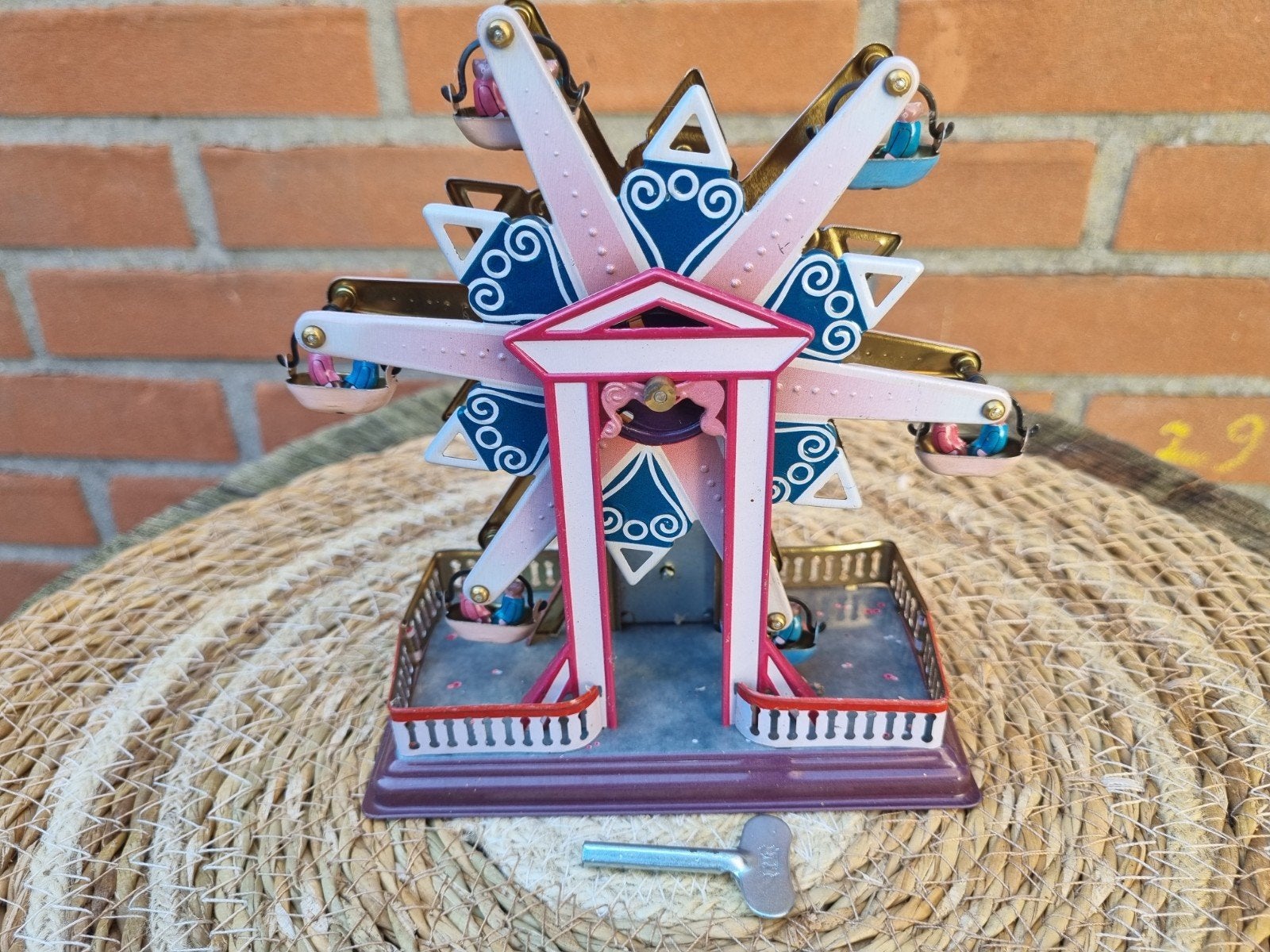 Vintage Tinnen Kermis Reuzenrad met Opwindmechanisme, Verzamelen, Ophalen of Verzenden, Zo goed als nieuw