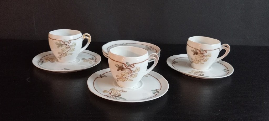 Vintage Porseleinen Kop en Schotels Art Deco, Antiek en Kunst, Ophalen of Verzenden