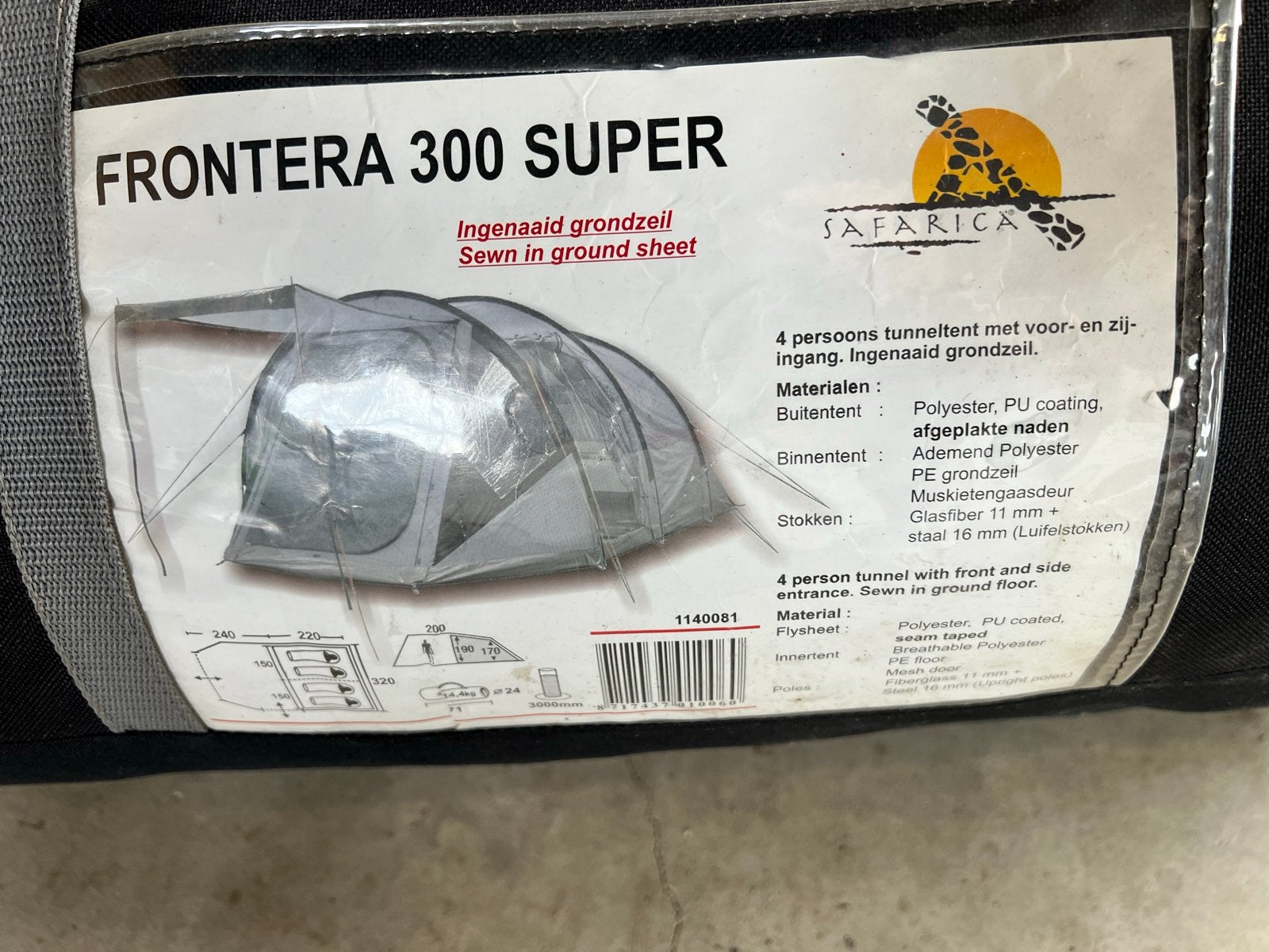 Safarica Frontera 300 Super 4-persoons tunneltent, Ophalen, Gebruikt, Tot en met 4