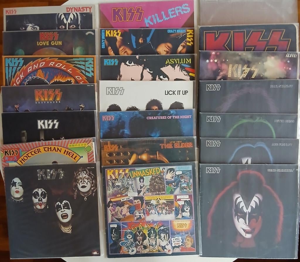 Kiss - 21 LP's jaren '70 / '80, Cd's en Dvd's, Vinyl | Hardrock en Metal, Ophalen of Verzenden, Gebruikt