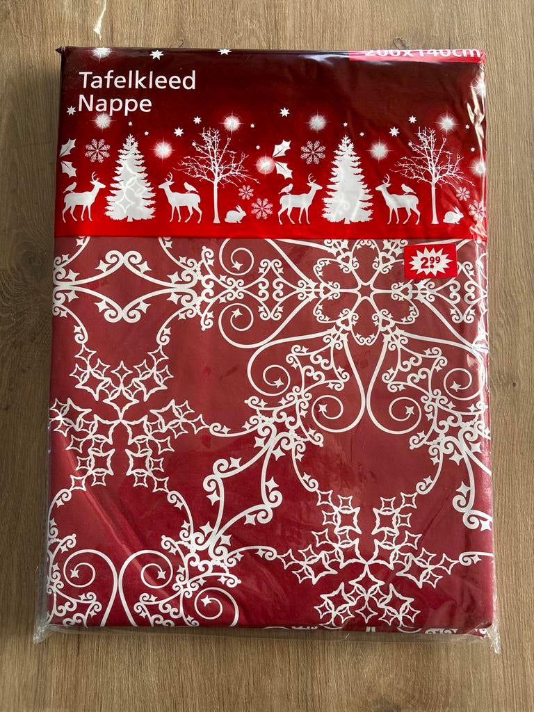 Kerst Tafelkleed 200x140cm - Nieuw, Ophalen of Verzenden, Nieuw, Rechthoek, Binnen