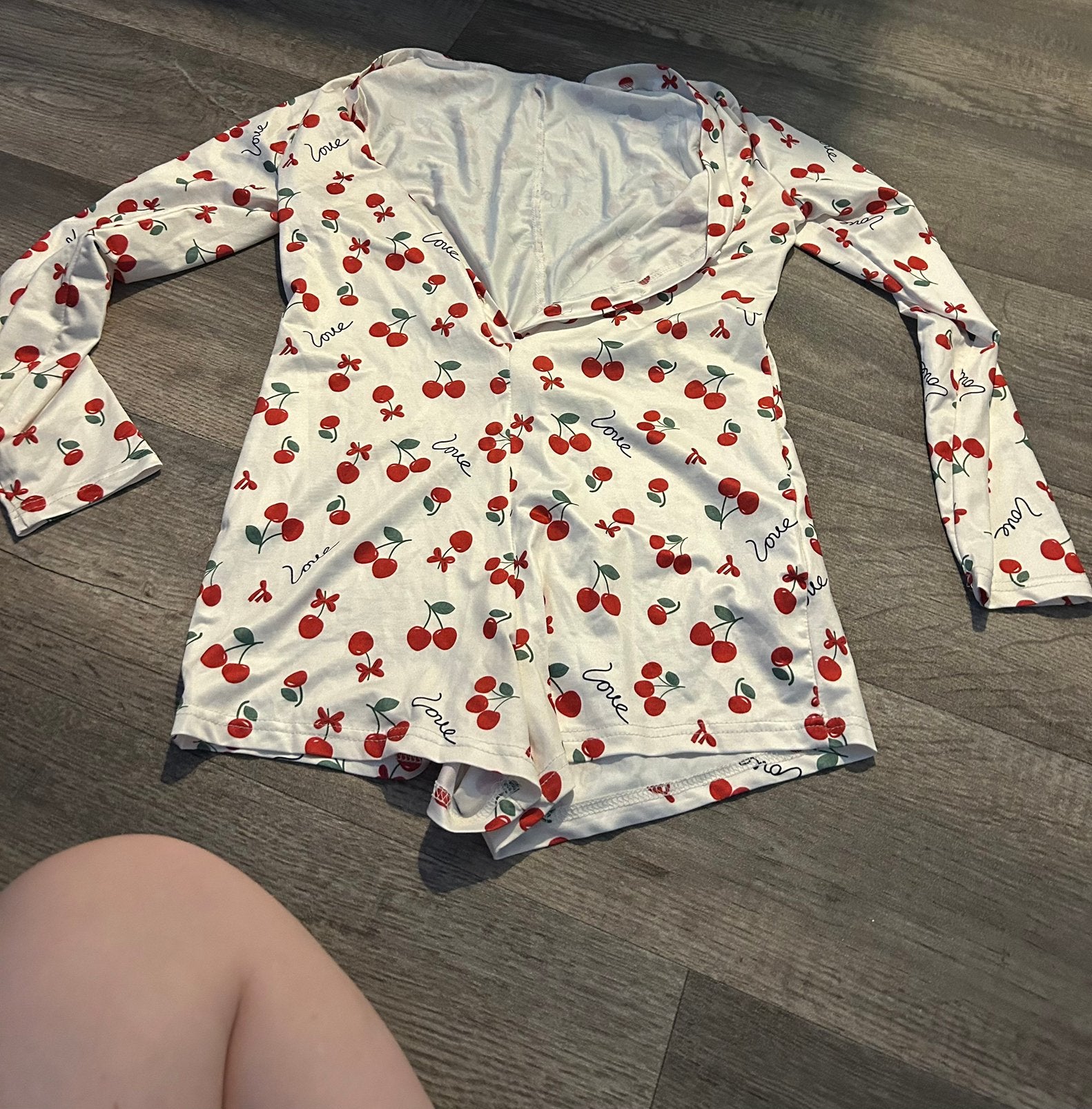 Kersen pyjama wit, maat M, Ophalen of Verzenden, Nieuw