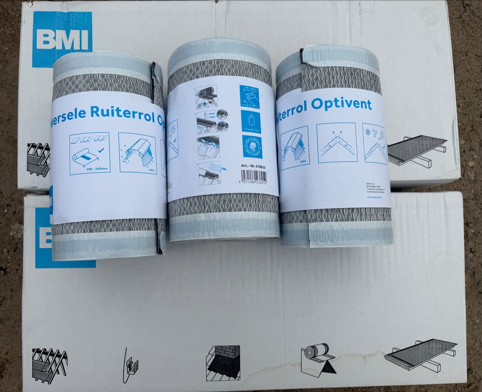 BMI Universele Ruiterrol Optivent 5m antraciet - 13 stuks, Overige materialen, Zwart, Overige typen, Nieuw