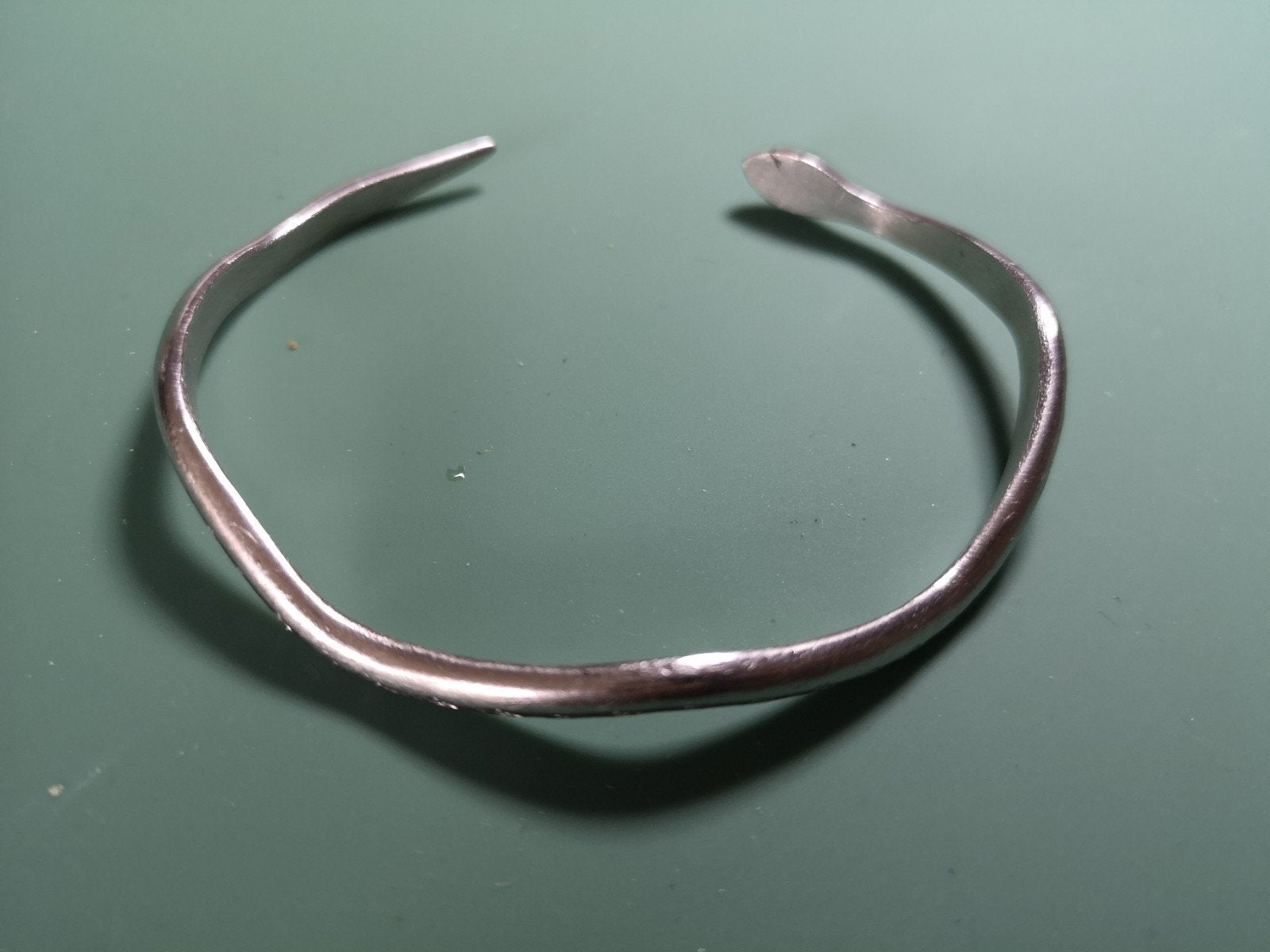 Vintage RVS Slavenarmband - 7 x 6 cm, Sieraden, Tassen en Uiterlijk, Ophalen of Verzenden, Gebruikt, Zilver, Staal