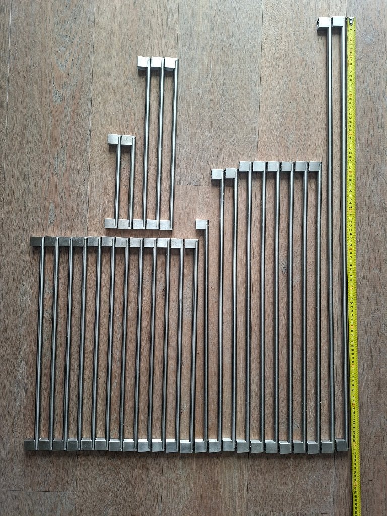 KEUKENGREPEN VAN MASSIEF GEBORSTELD RVS, Huis en Inrichting, Keuken | Keukenelementen, Ophalen, Gebruikt, 50 tot 100 cm, Minder dan 25 cm