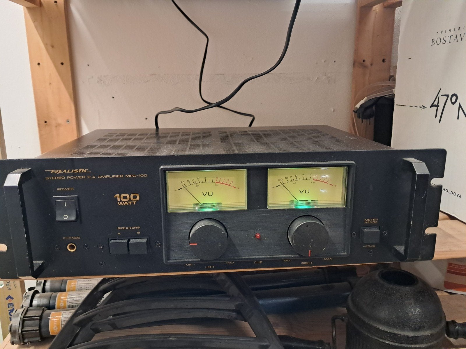 Realistic MPA-100 Stereo Eindversterker - Vintage Audio, Gebruikt, 60 tot 120 watt, Stereo, Ophalen