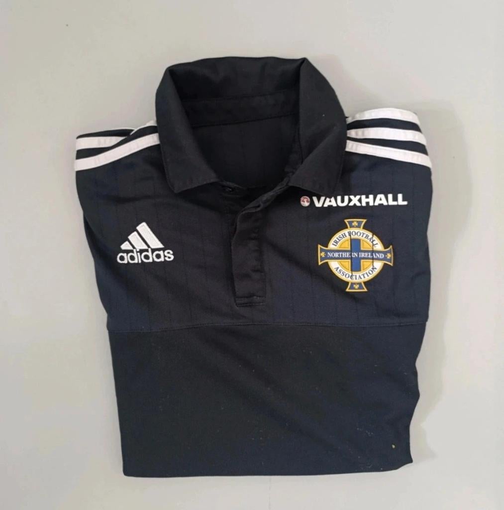 Adidas Noord Ierland voetbal polo shirt 2015-2016 - Maat S, Zwart, Ophalen of Verzenden, Zo goed als nieuw, Adidas