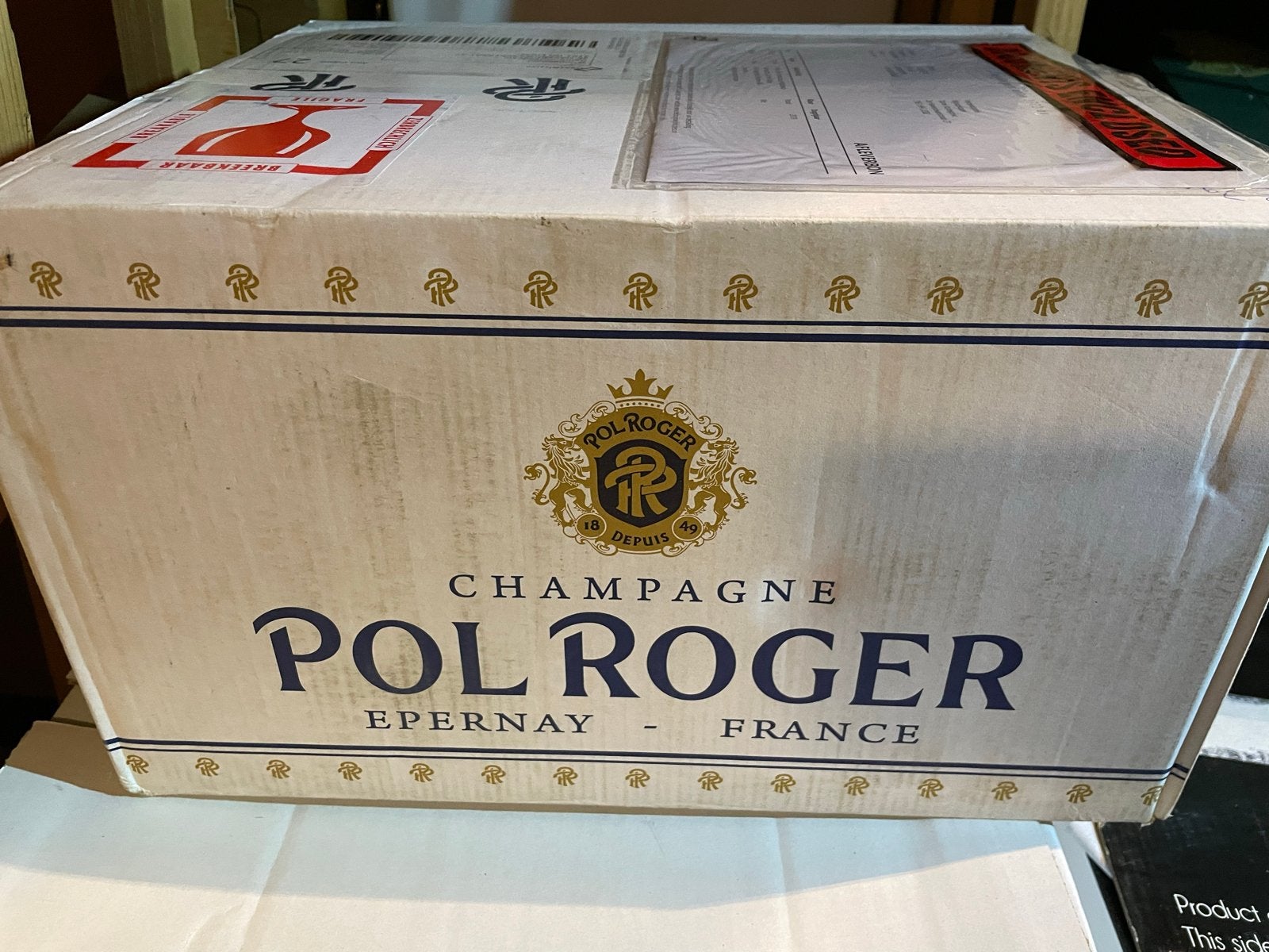 Zes flessen Pol Roger Champagne Epernay Frankrijk, Ophalen of Verzenden, Nieuw, Frankrijk, Champagne
