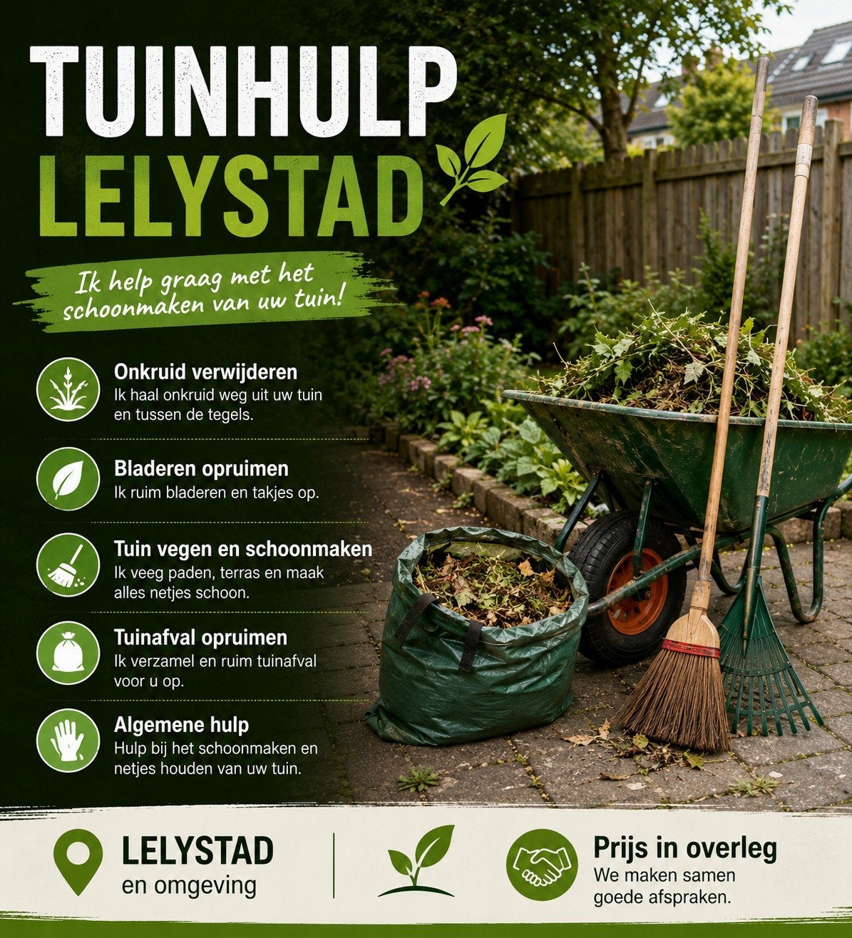Tuinhulp aangeboden in Lelystad, Ophalen of Verzenden, 20 m² of meer
